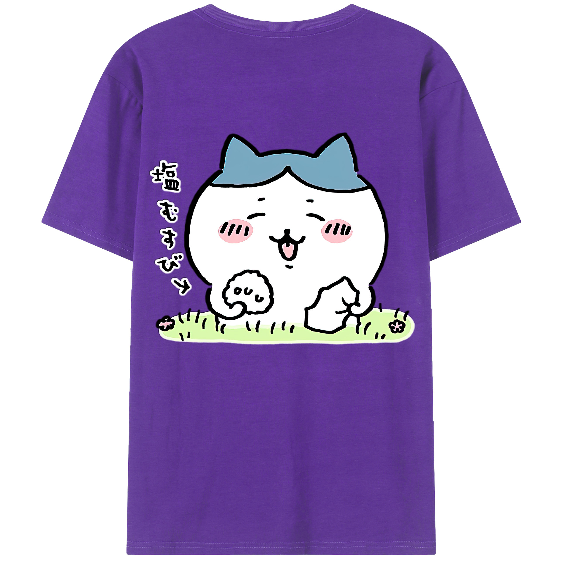 （画像用） ちいかわ ハチワレ Chii-kawa hachiware 綿100％半袖Tシャツ（背面プリント）