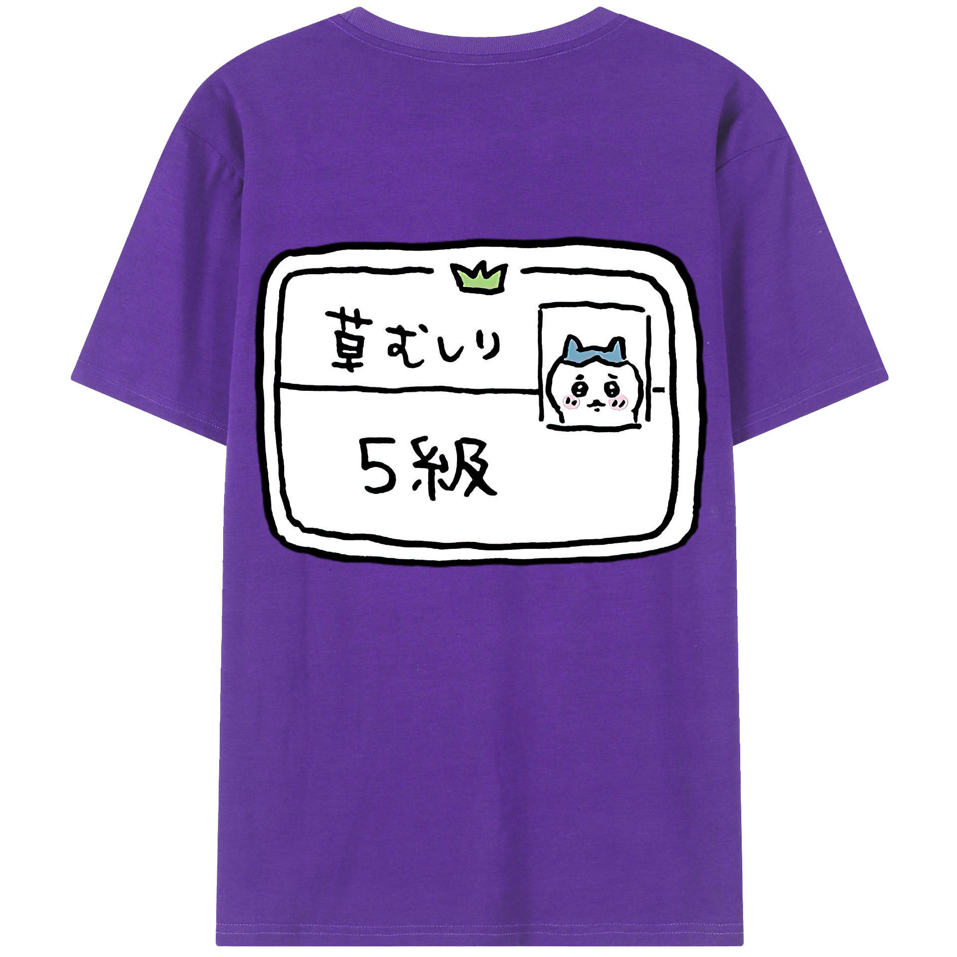 （画像用） ちいかわ ハチワレ Chii-kawa hachiware 綿100％半袖Tシャツ（背面プリント）
