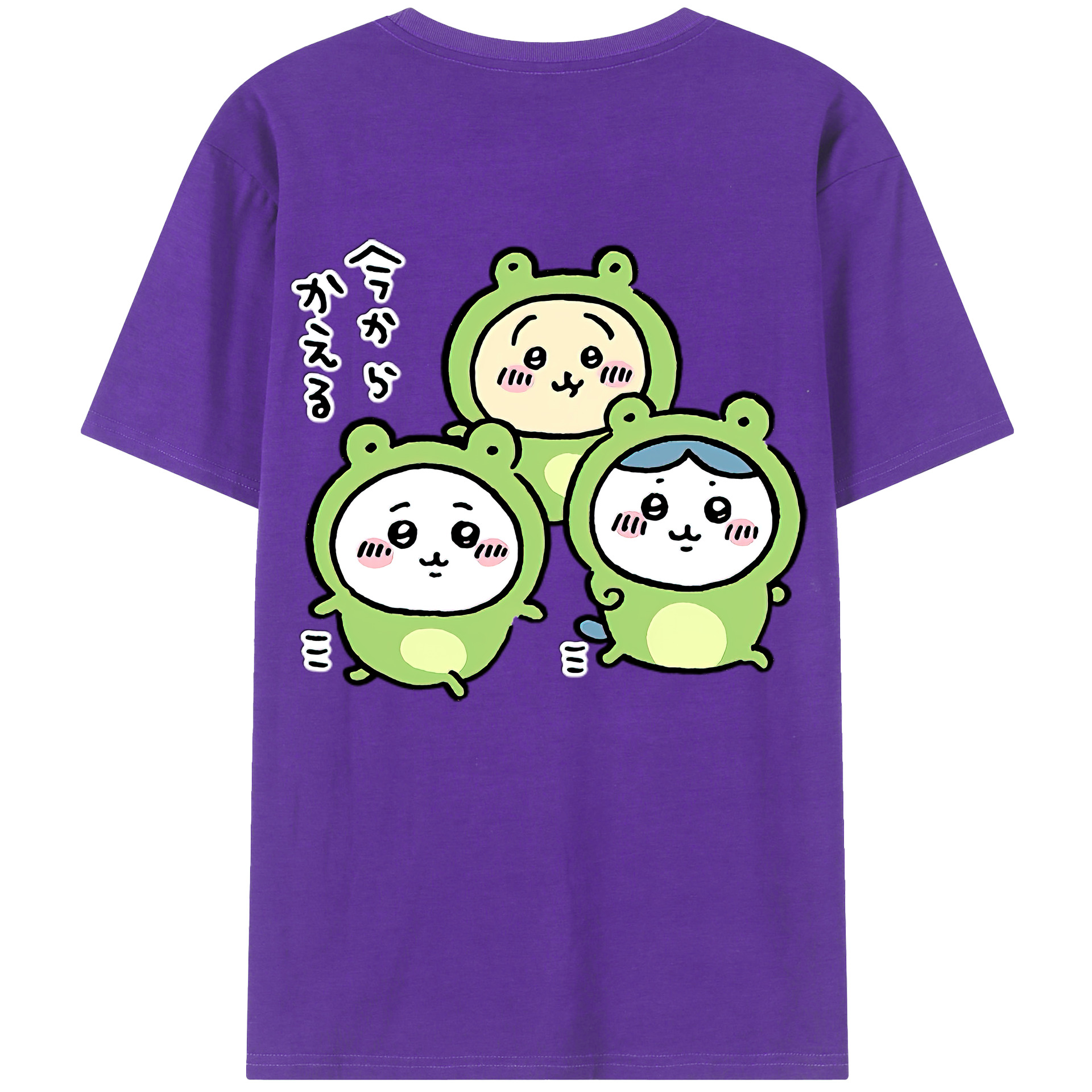 （画像用） ちいかわ ハチワレ Chii-kawa hachiware 綿100％半袖Tシャツ（背面プリント）