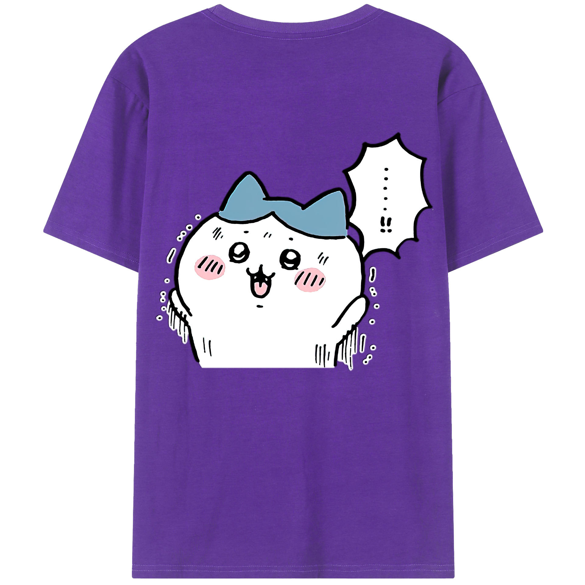 （画像用） ちいかわ ハチワレ Chii-kawa hachiware 綿100％半袖Tシャツ（背面プリント）