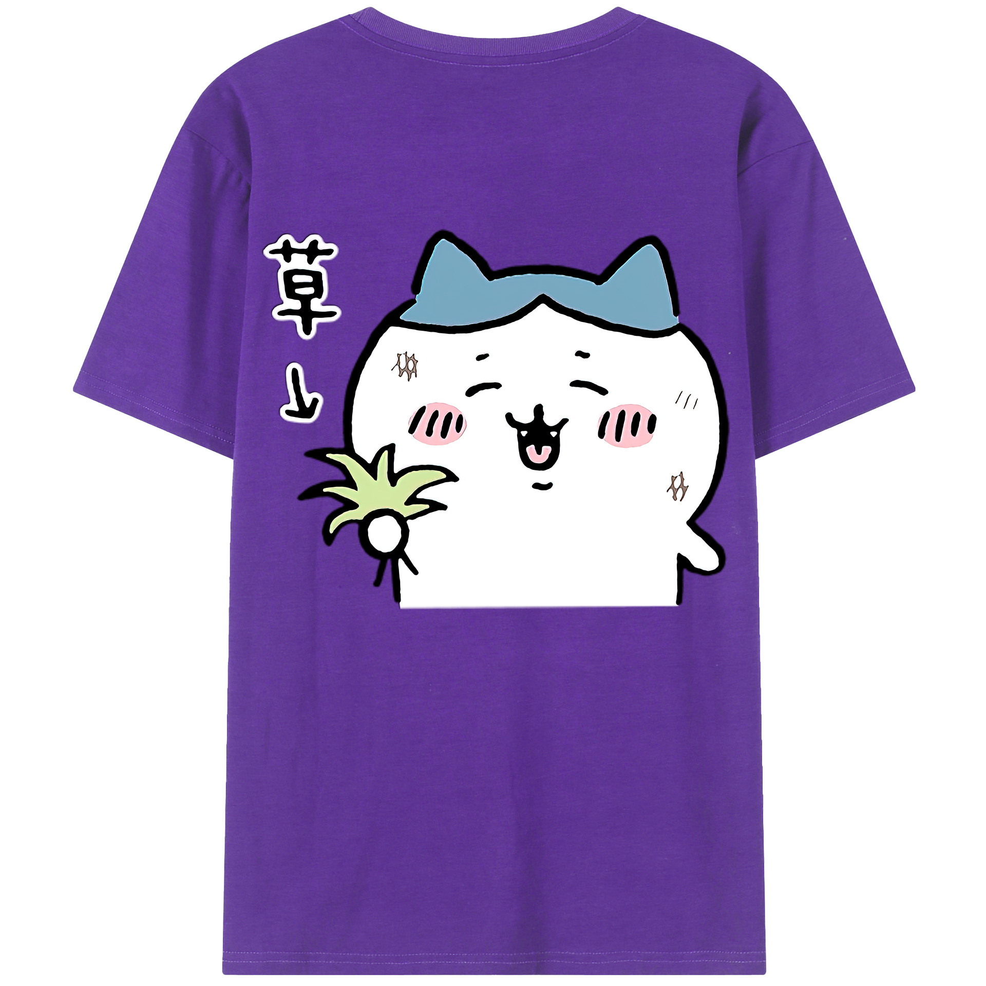（画像用） ちいかわ ハチワレ Chii-kawa hachiware 綿100％半袖Tシャツ（背面プリント）