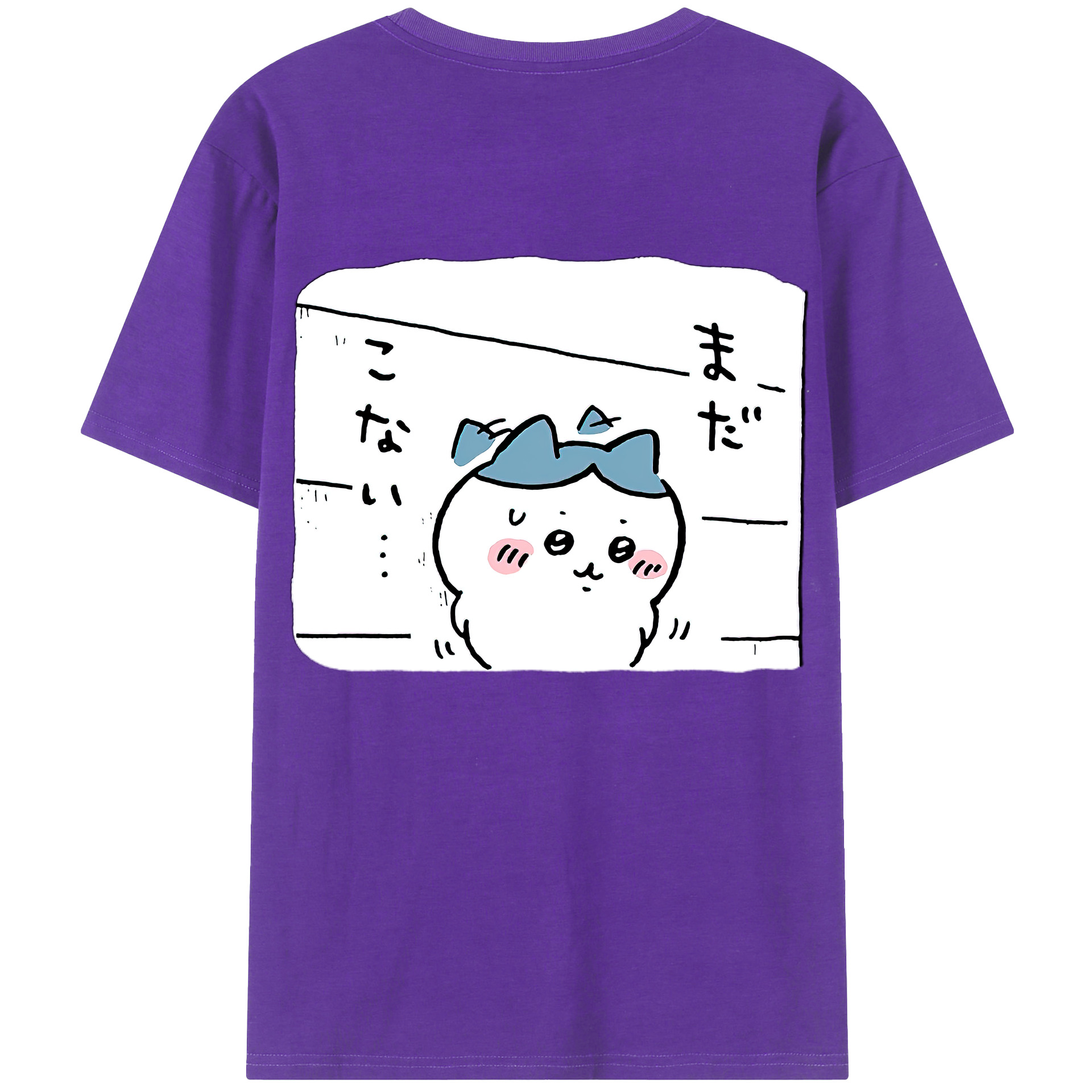 （画像用） ちいかわ ハチワレ Chii-kawa hachiware 綿100％半袖Tシャツ（背面プリント）