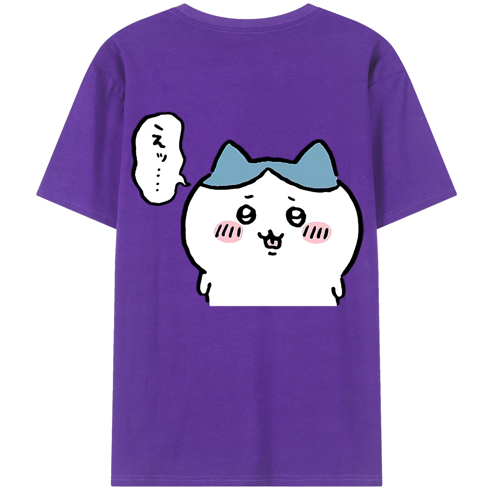 （画像用） ちいかわ ハチワレ Chii-kawa hachiware 綿100％半袖Tシャツ（背面プリント）