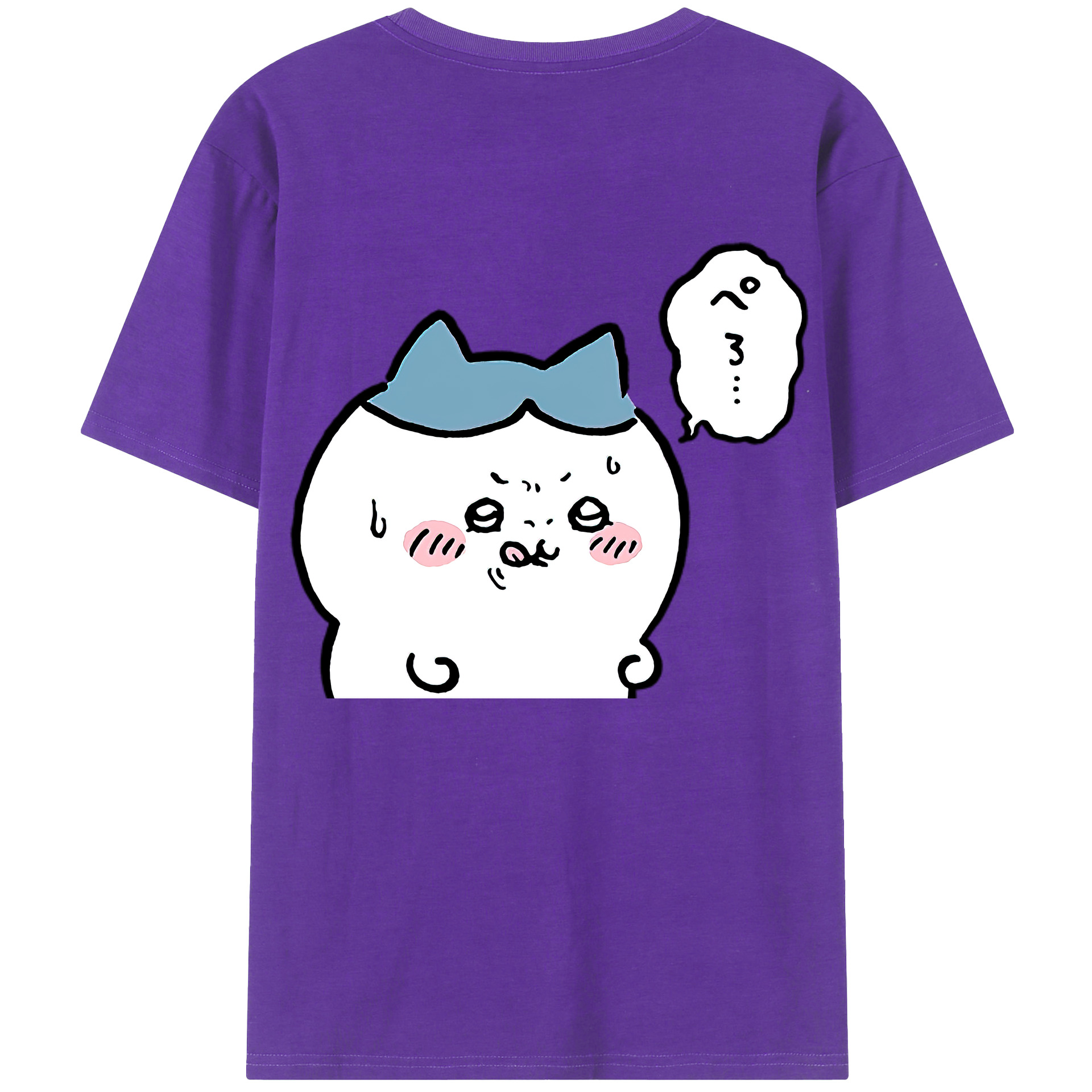 （画像用） ちいかわ ハチワレ Chii-kawa hachiware 綿100％半袖Tシャツ（背面プリント）