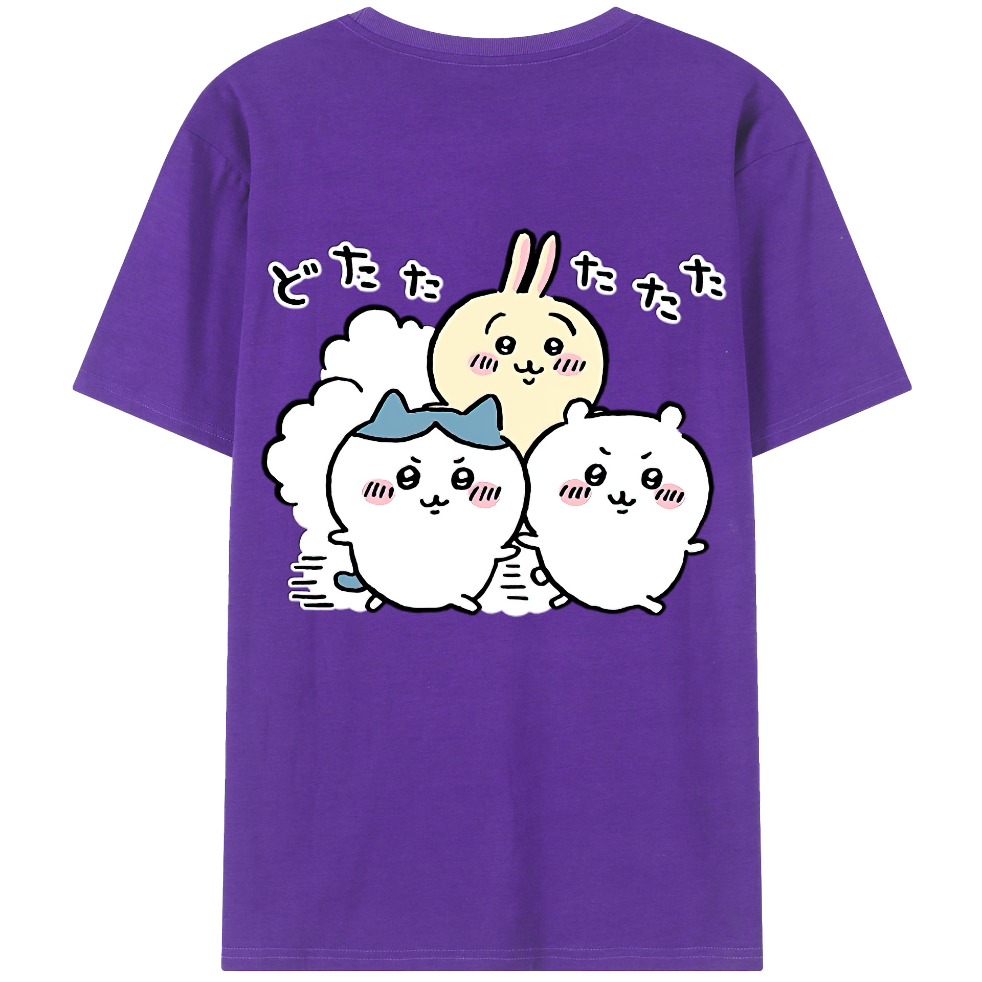 （画像用） ちいかわ ハチワレ Chii-kawa hachiware 綿100％半袖Tシャツ（背面プリント）