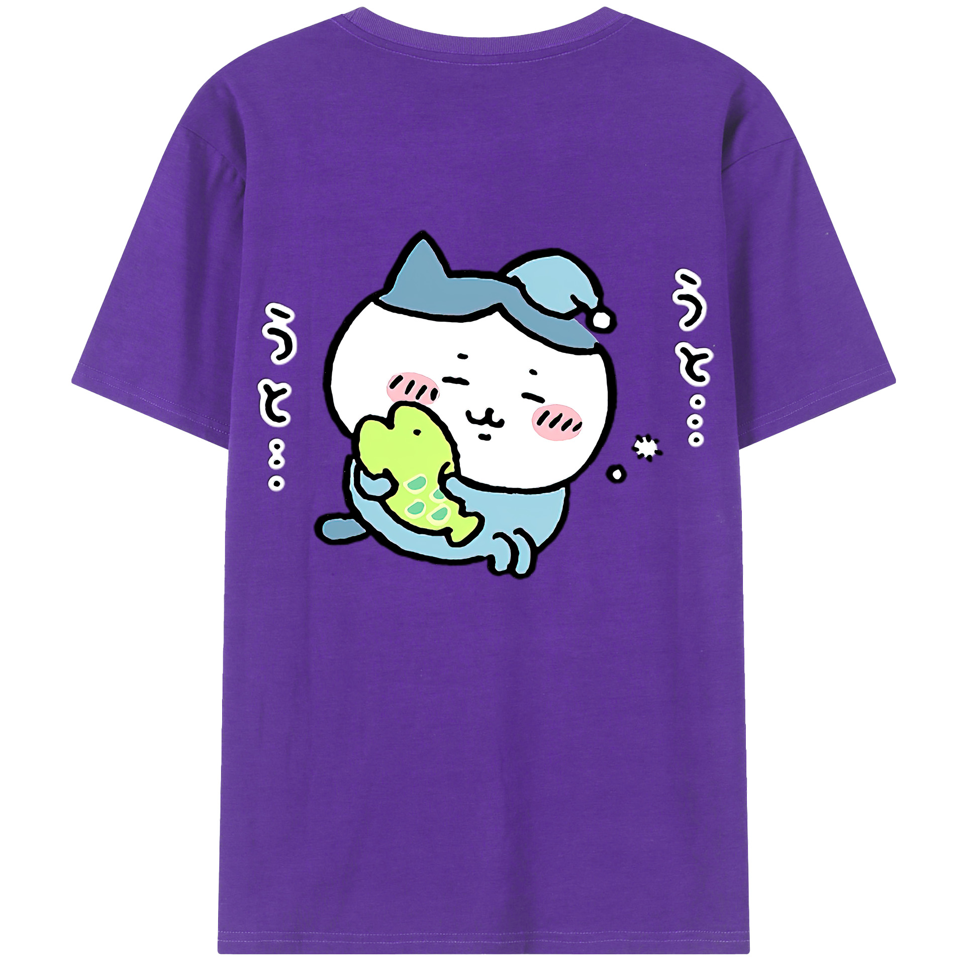 （画像用） ちいかわ ハチワレ Chii-kawa hachiware 綿100％半袖Tシャツ（背面プリント）