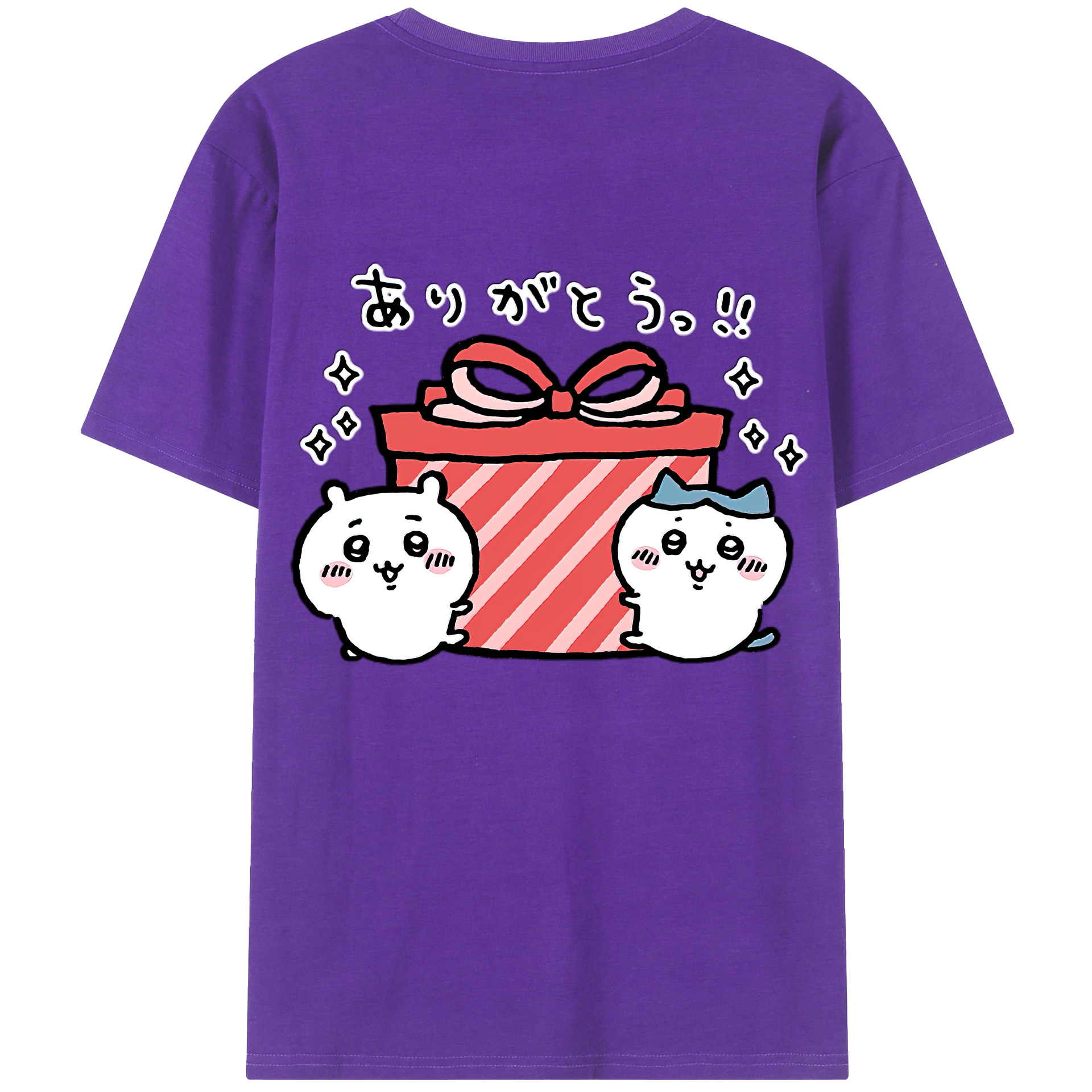 （画像用） ちいかわ ハチワレ Chii-kawa hachiware 綿100％半袖Tシャツ（背面プリント）