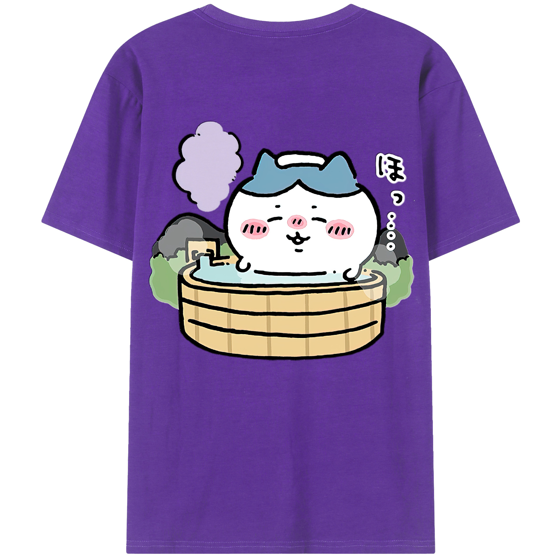 （画像用） ちいかわ ハチワレ Chii-kawa hachiware 綿100％半袖Tシャツ（背面プリント）