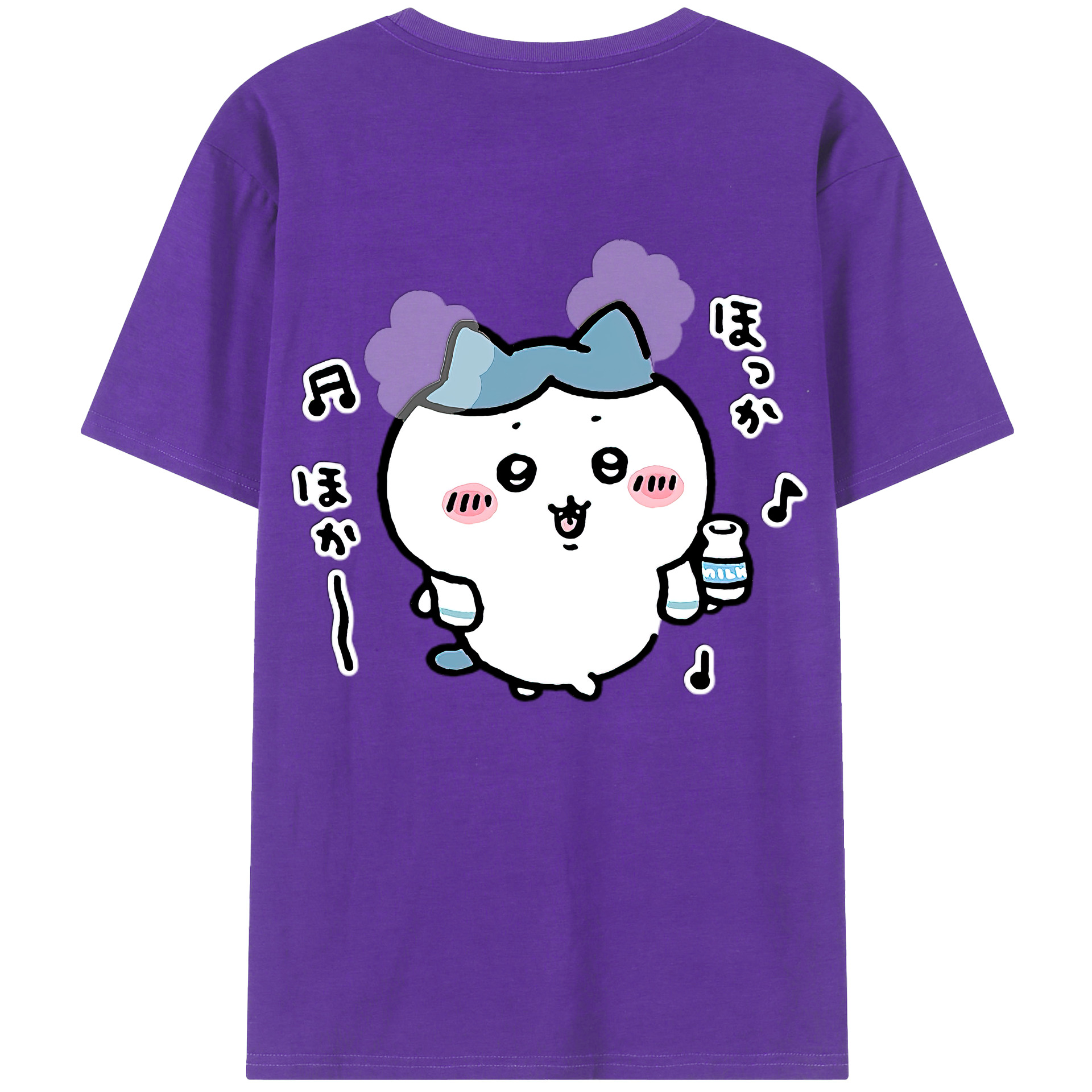 （画像用） ちいかわ ハチワレ Chii-kawa hachiware 綿100％半袖Tシャツ（背面プリント）