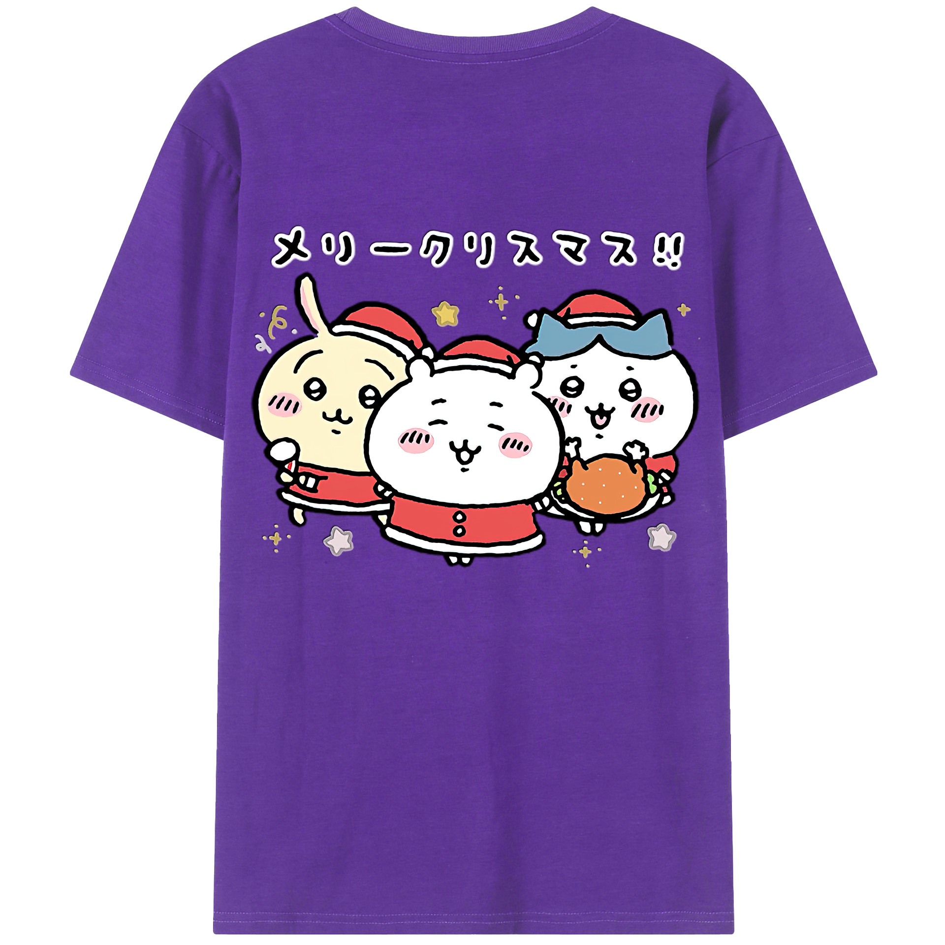（画像用） ちいかわ ハチワレ Chii-kawa hachiware 綿100％半袖Tシャツ（背面プリント）