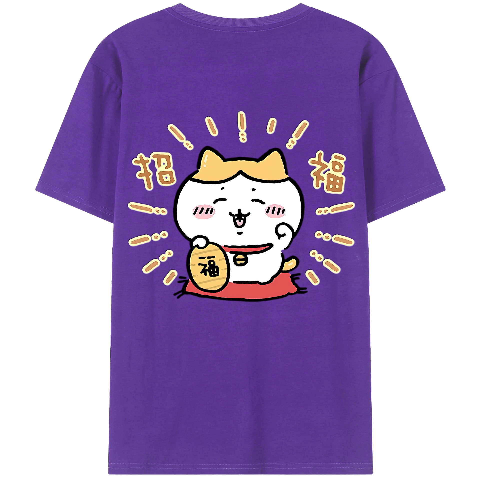 （画像用） ちいかわ ハチワレ Chii-kawa hachiware 綿100％半袖Tシャツ（背面プリント）