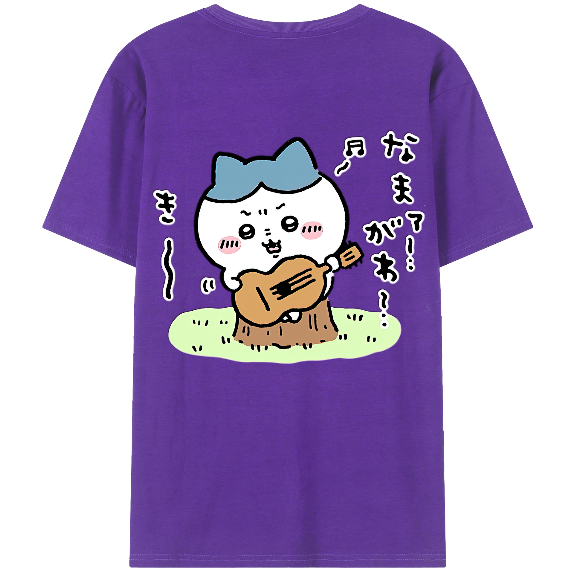 （画像用） ちいかわ ハチワレ Chii-kawa hachiware 綿100％半袖Tシャツ（背面プリント）