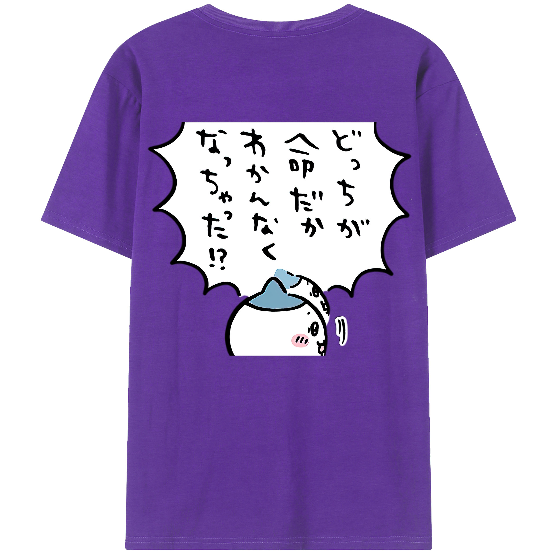 （画像用） ちいかわ ハチワレ Chii-kawa hachiware 綿100％半袖Tシャツ（背面プリント）