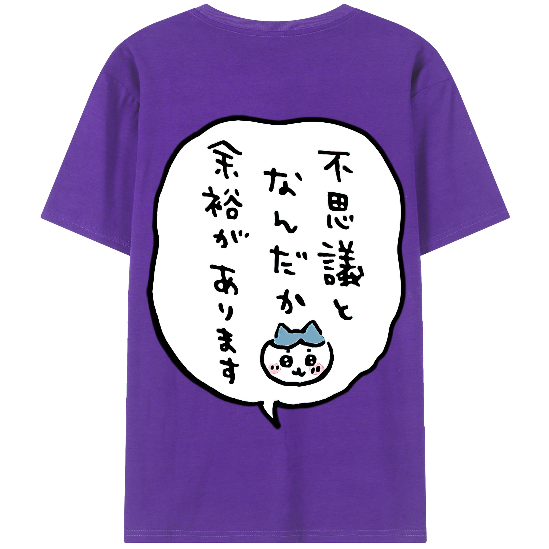 （画像用） ちいかわ ハチワレ Chii-kawa hachiware 綿100％半袖Tシャツ（背面プリント）