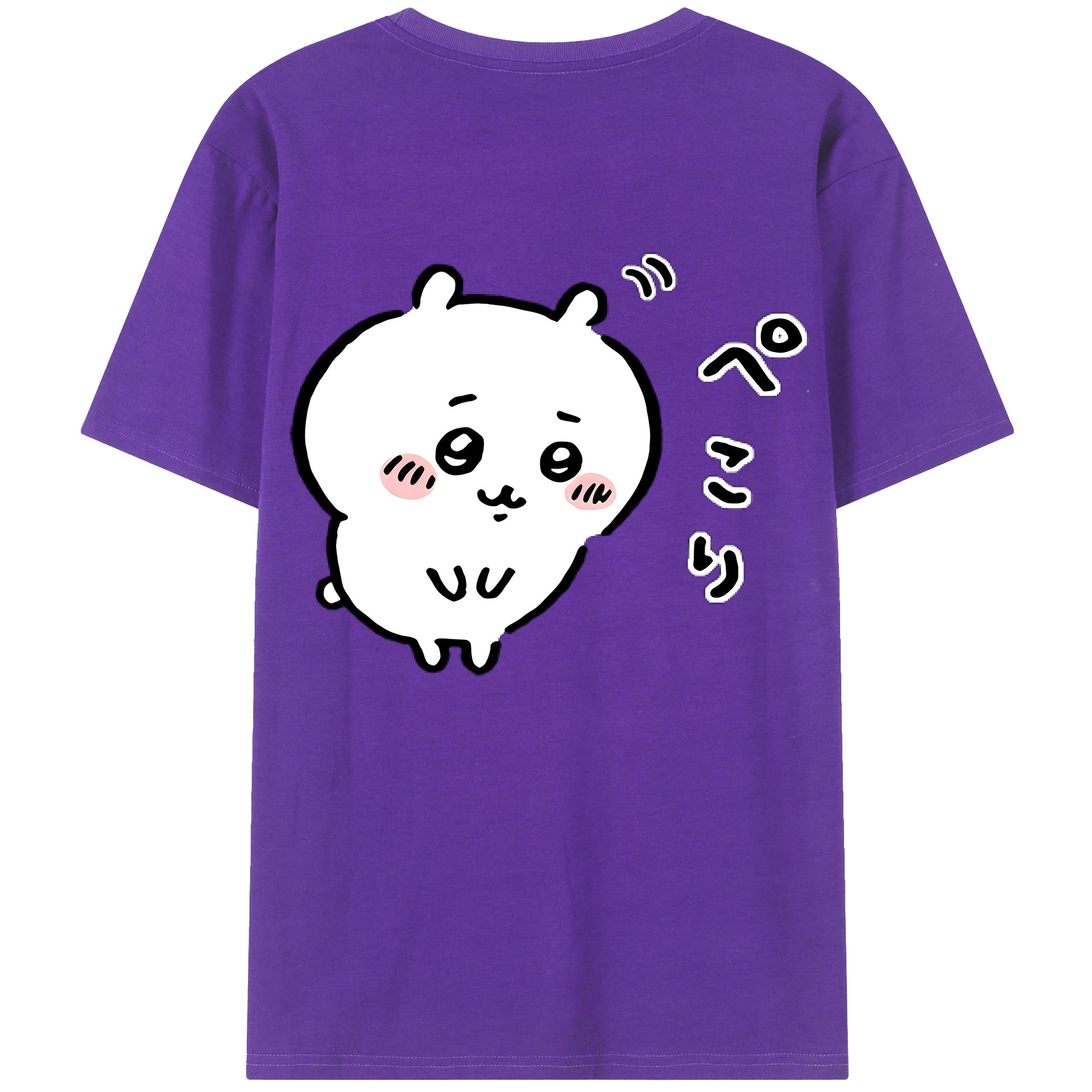 （画像用） ちいかわ ちいかわ Chii-kawa chiikawa 綿100％半袖Tシャツ（背面プリント）