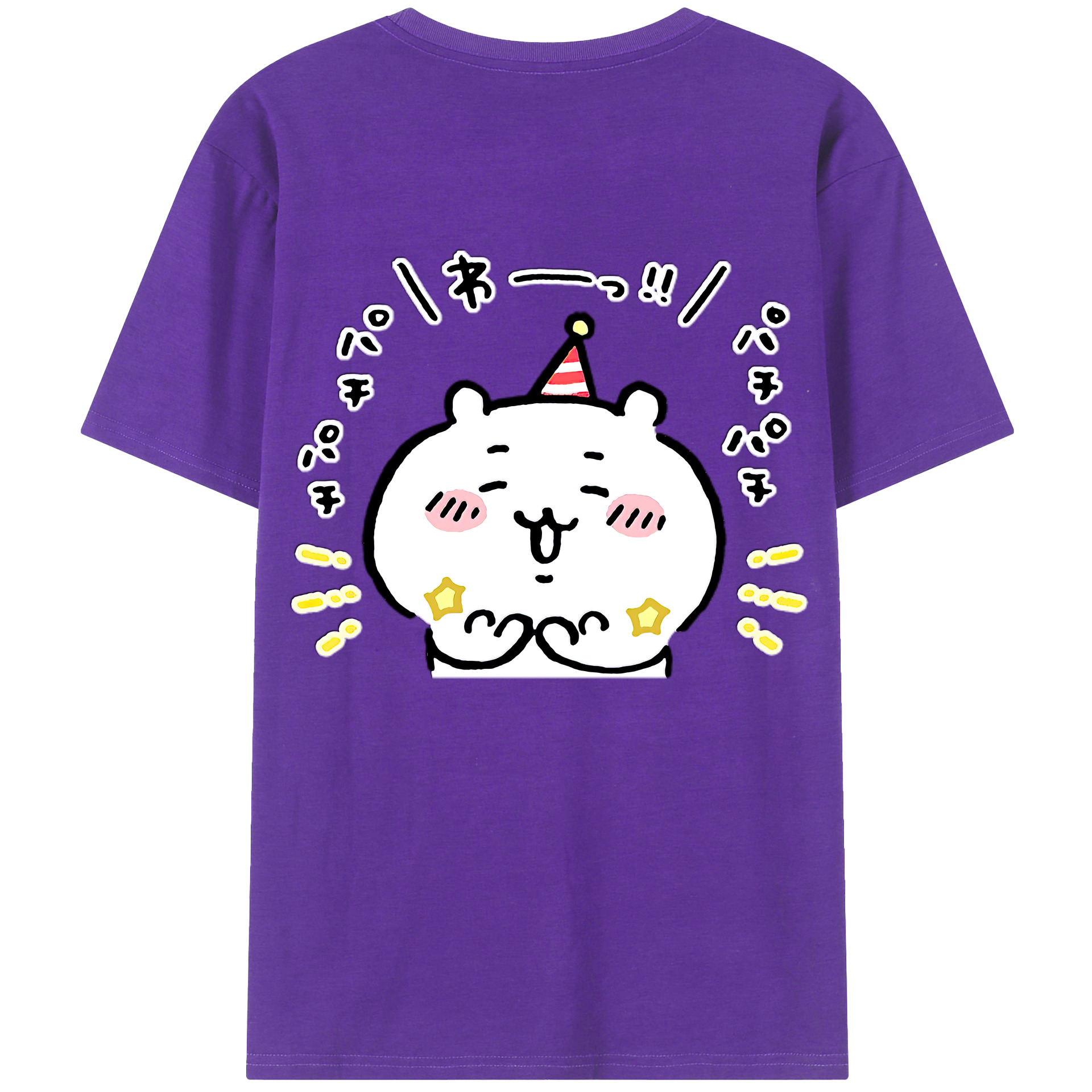 （画像用） ちいかわ ちいかわ Chii-kawa chiikawa 綿100％半袖Tシャツ（背面プリント）