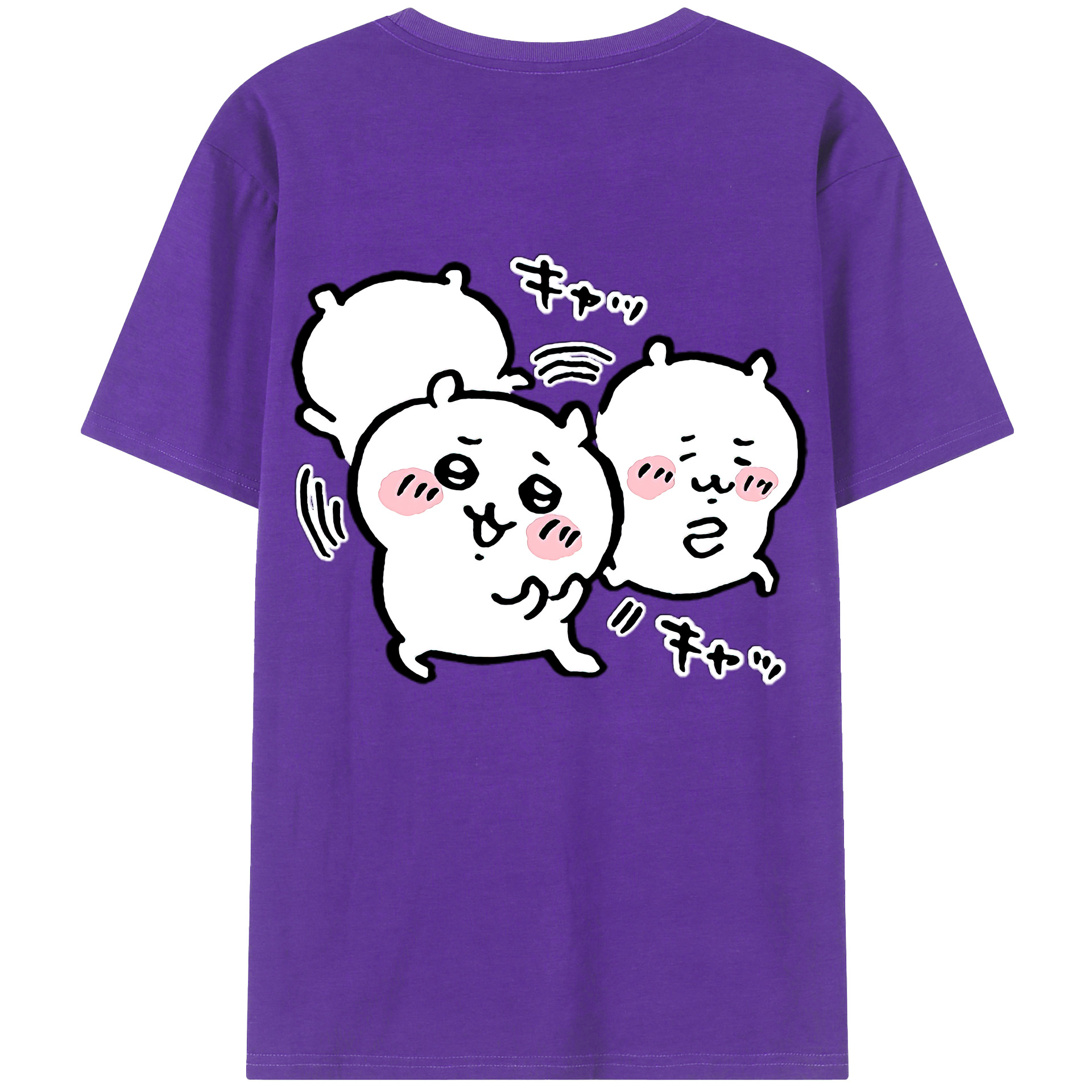 （画像用） ちいかわ ちいかわ Chii-kawa chiikawa 綿100％半袖Tシャツ（背面プリント）