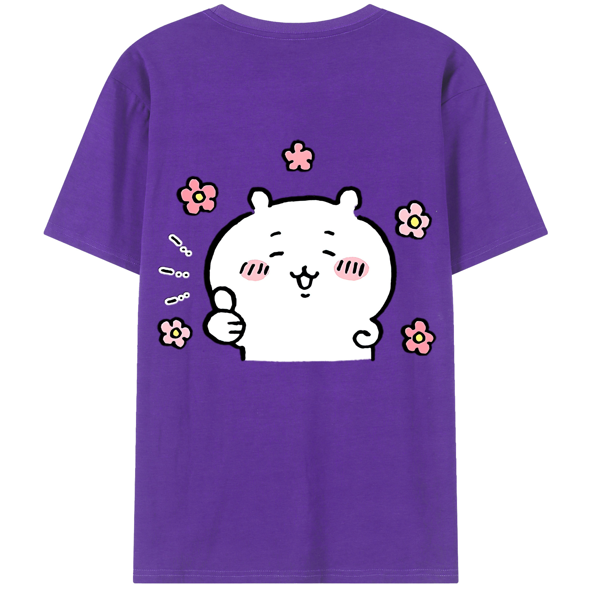 （画像用） ちいかわ ちいかわ Chii-kawa chiikawa 綿100％半袖Tシャツ（背面プリント）