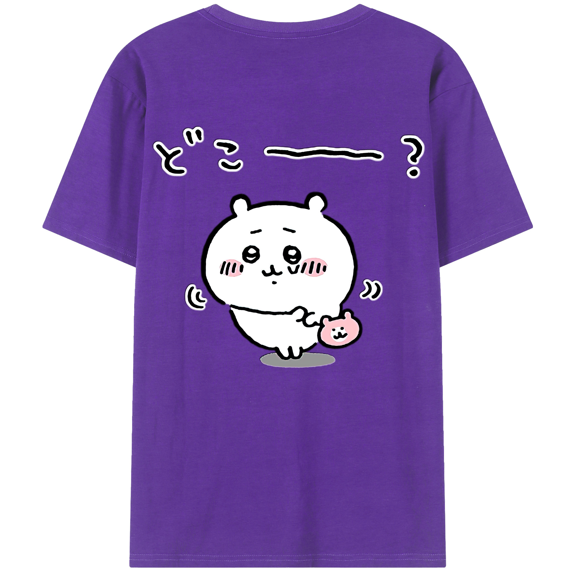（画像用） ちいかわ ちいかわ Chii-kawa chiikawa 綿100％半袖Tシャツ（背面プリント）
