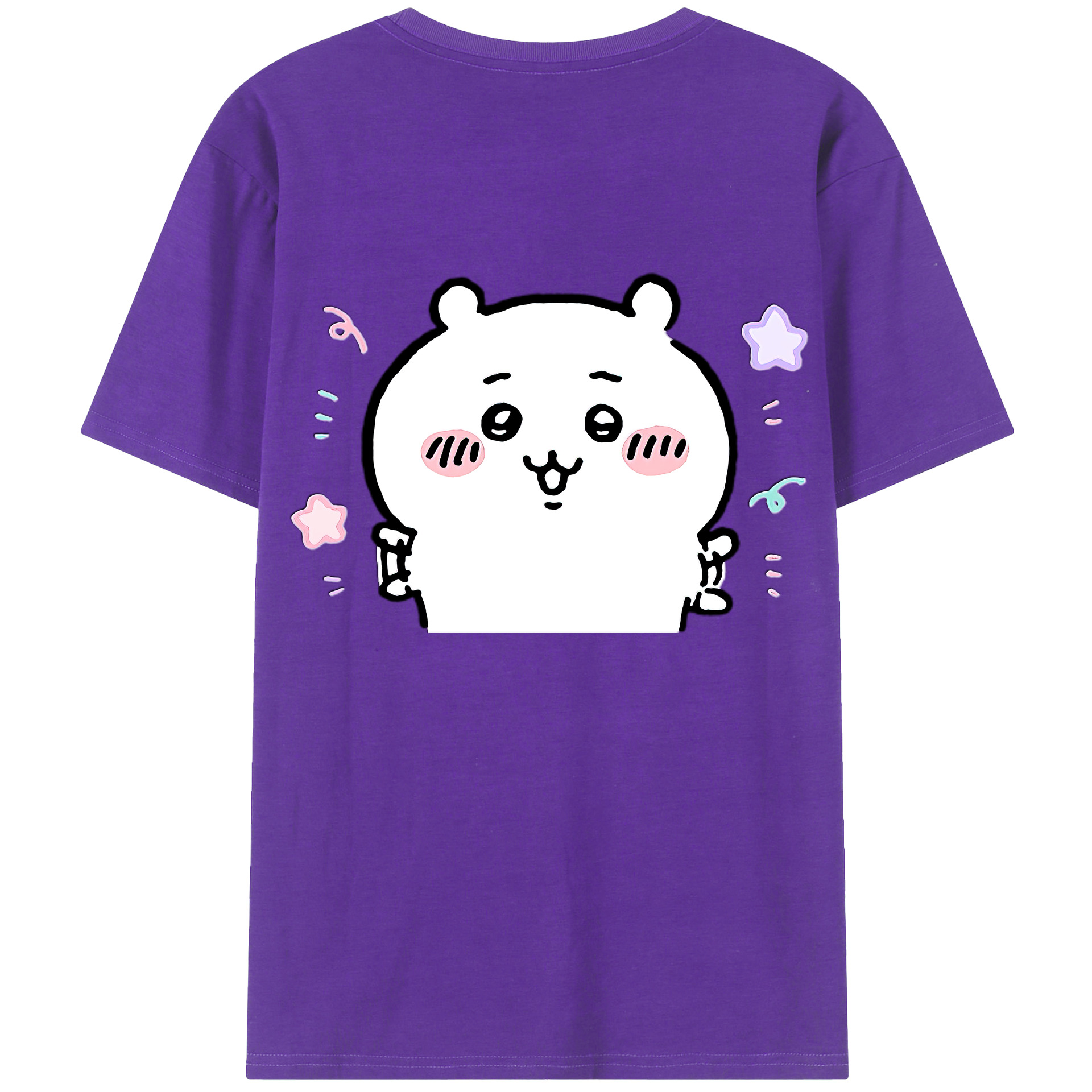 （画像用） ちいかわ ちいかわ Chii-kawa chiikawa 綿100％半袖Tシャツ（背面プリント）