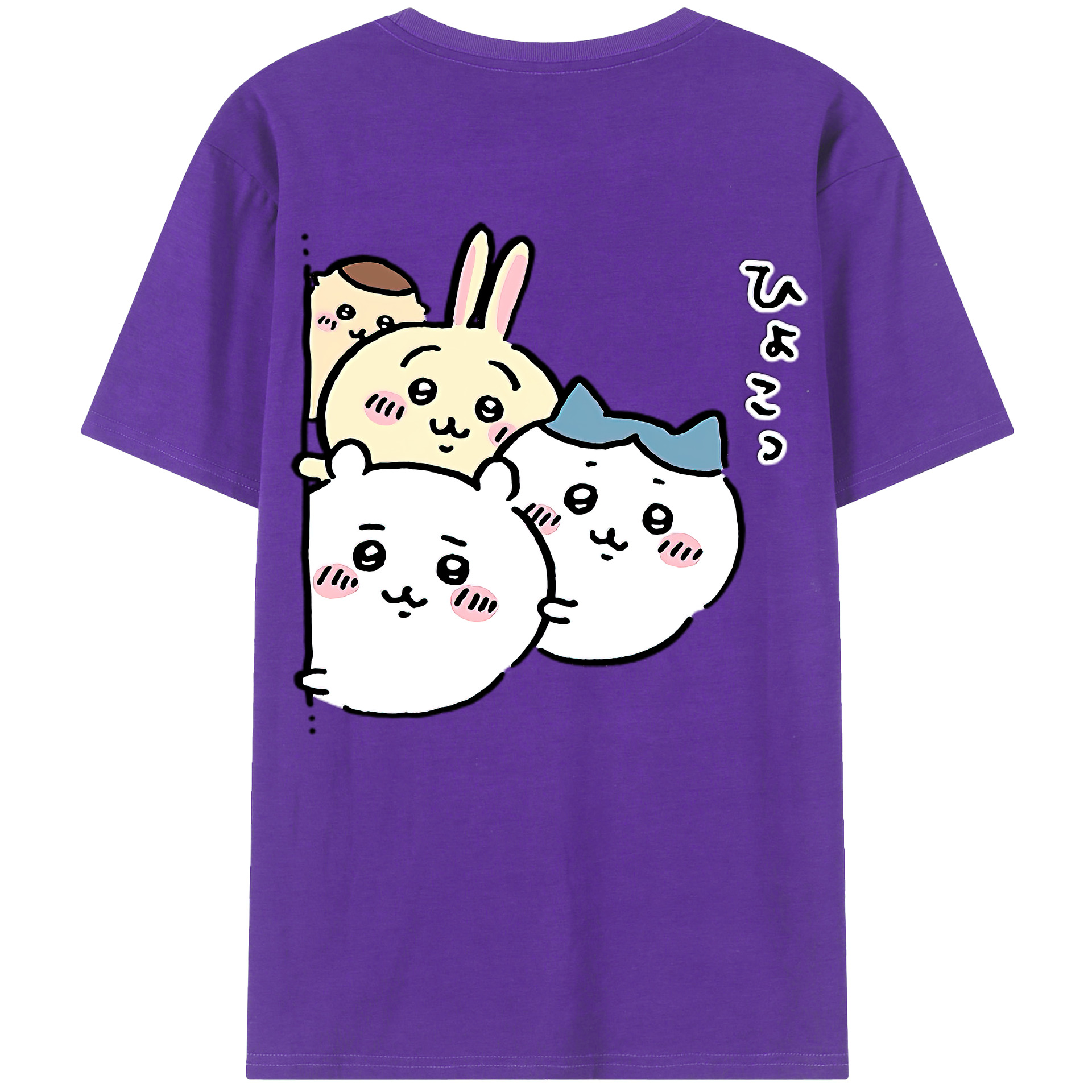 （画像用） ちいかわ ちいかわ Chii-kawa chiikawa 綿100％半袖Tシャツ（背面プリント）
