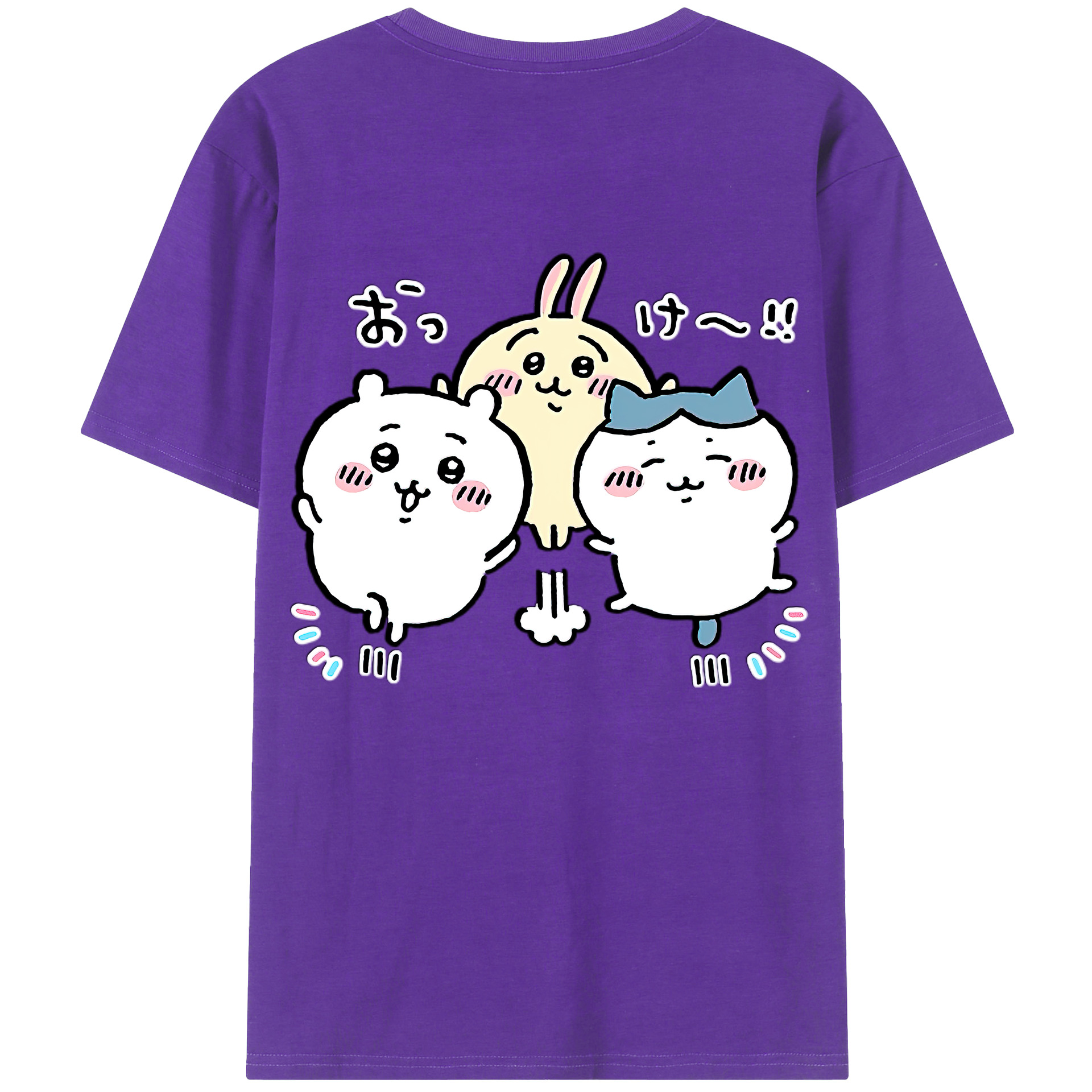 （画像用） ちいかわ ちいかわ Chii-kawa chiikawa 綿100％半袖Tシャツ（背面プリント）