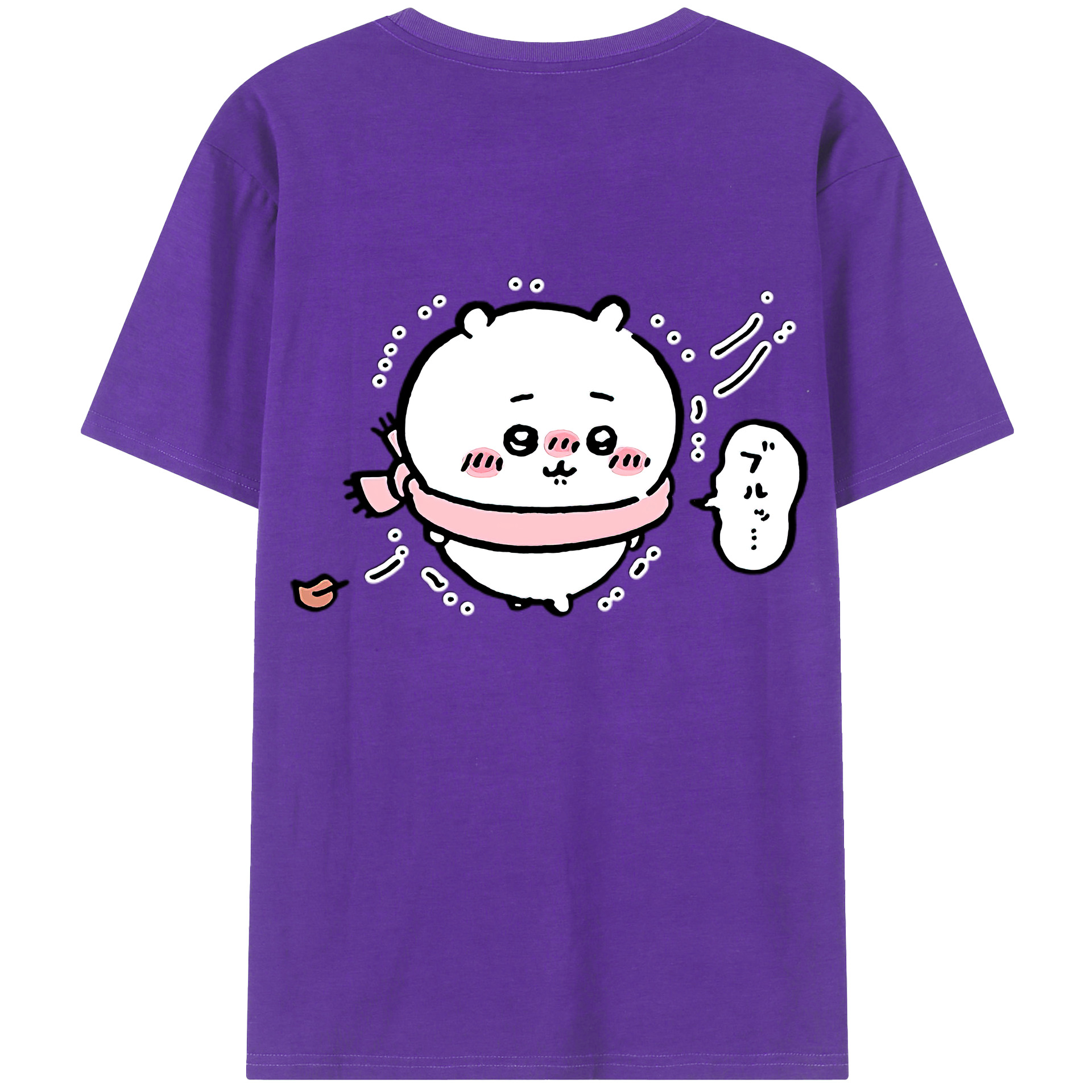 （画像用） ちいかわ ちいかわ Chii-kawa chiikawa 綿100％半袖Tシャツ（背面プリント）