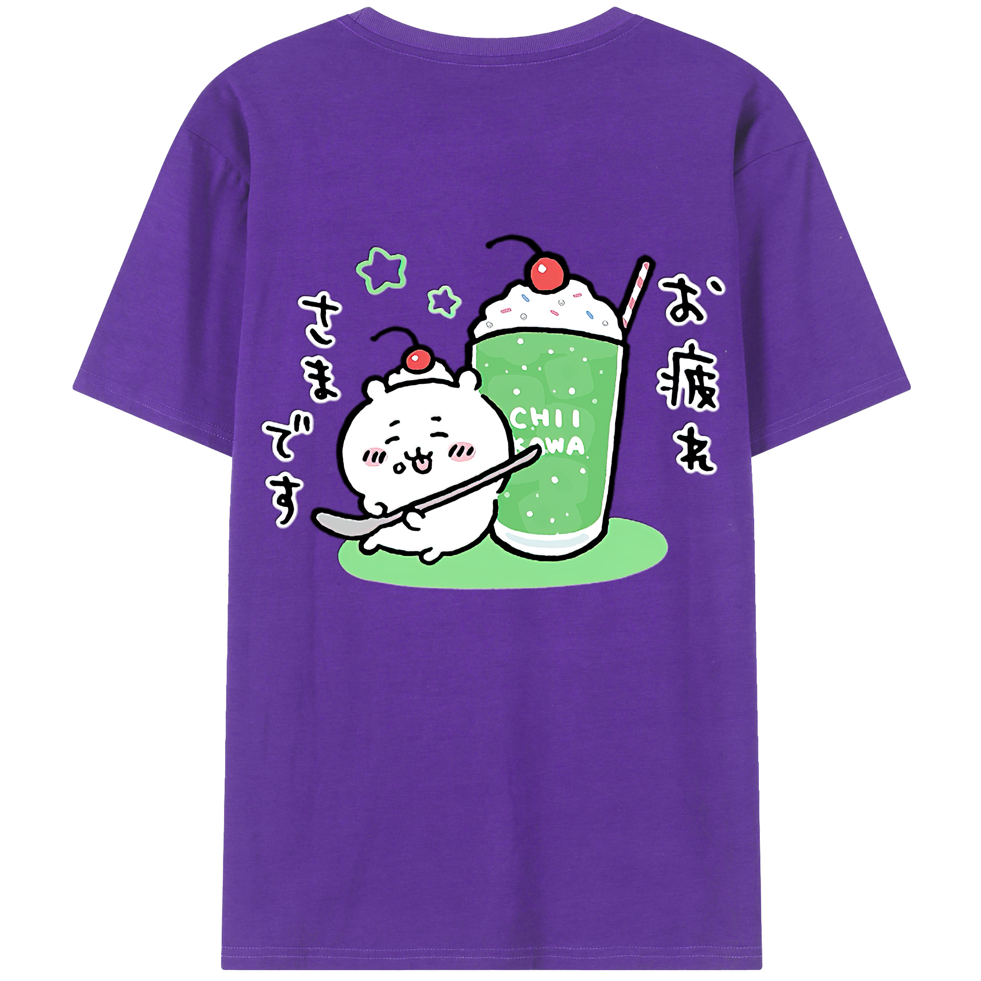 （画像用） ちいかわ ちいかわ Chii-kawa chiikawa 綿100％半袖Tシャツ（背面プリント）