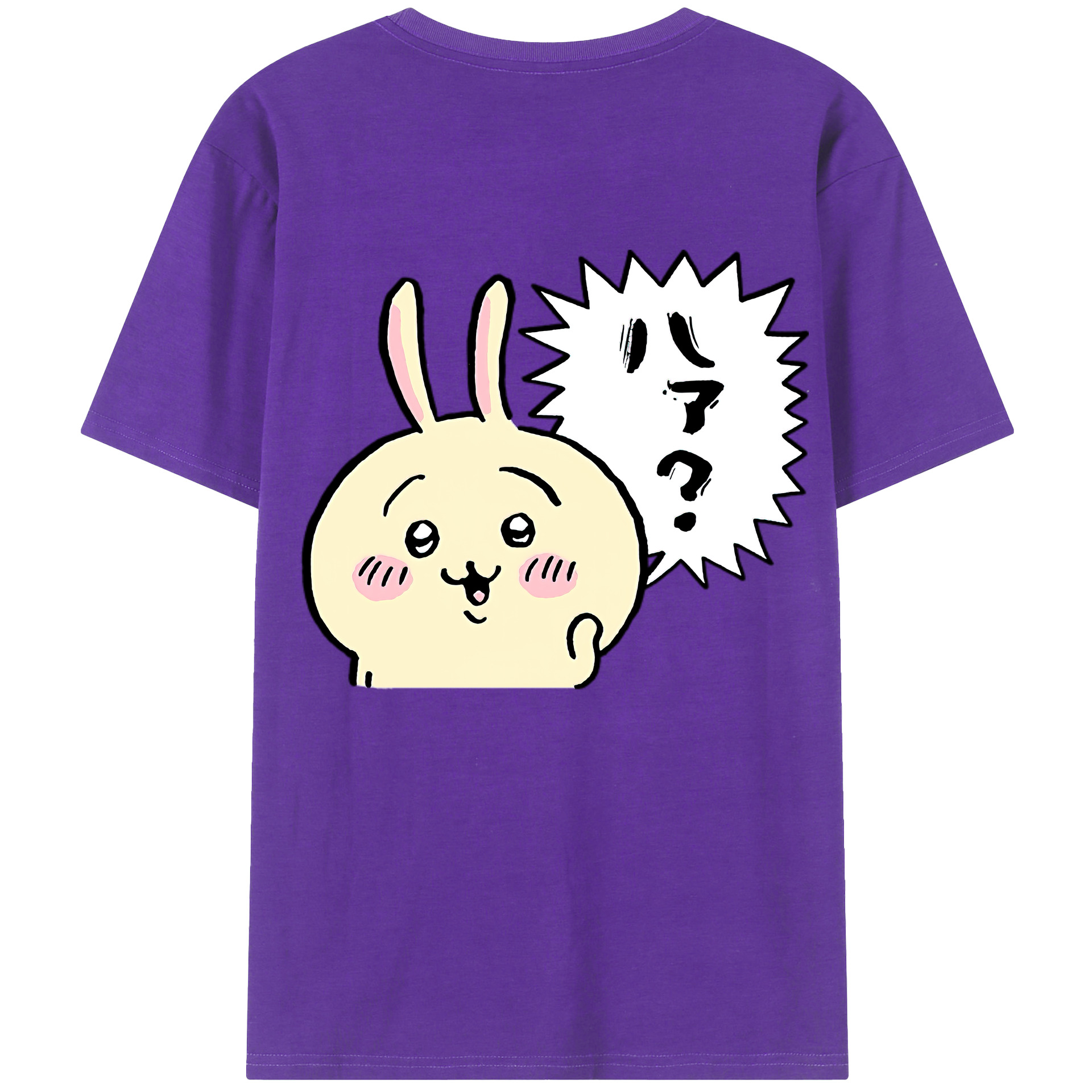 （画像用） ちいかわ うさぎ Chii-kawa usagi 綿100％半袖Tシャツ（背面プリント）