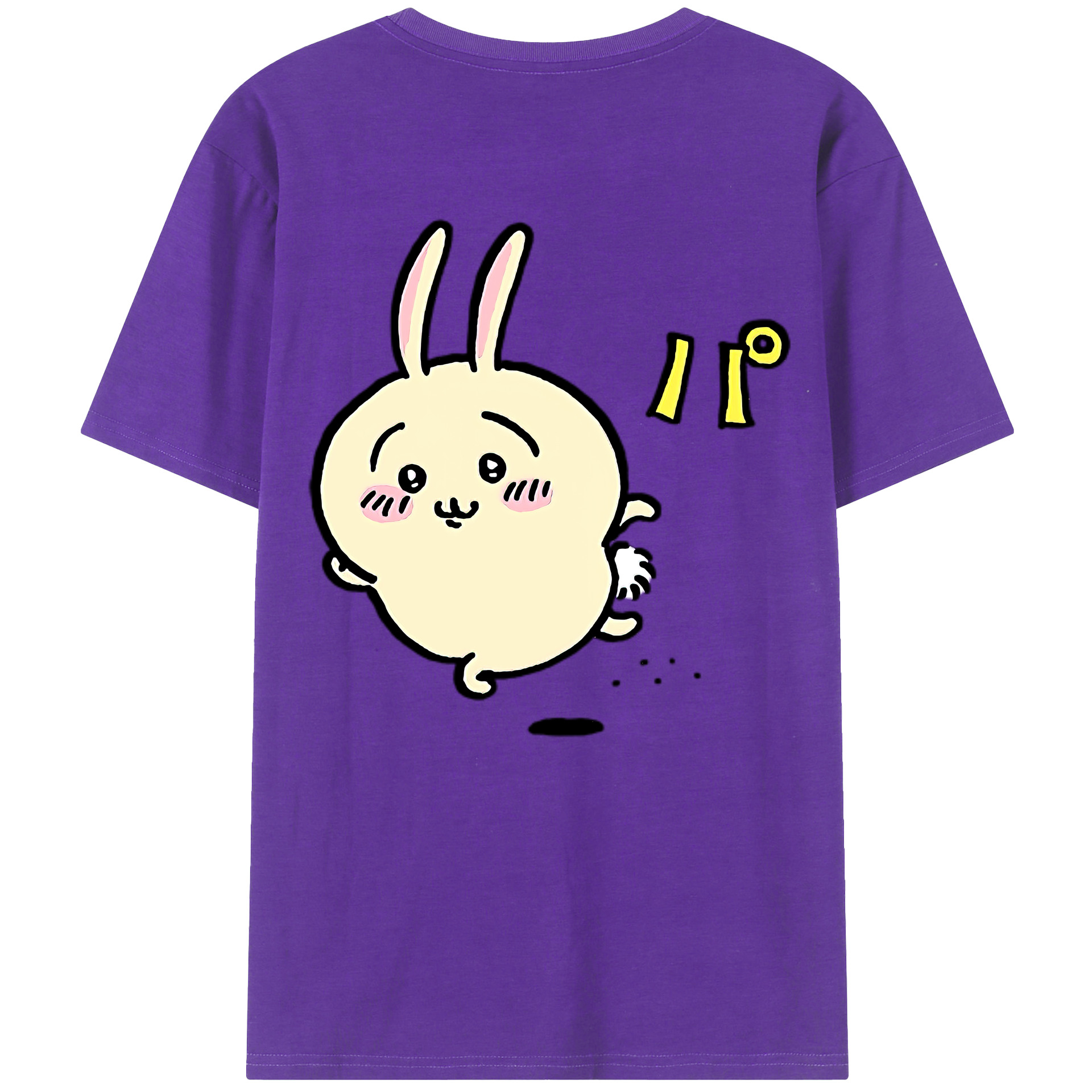 （画像用） ちいかわ うさぎ Chii-kawa usagi 綿100％半袖Tシャツ（背面プリント）