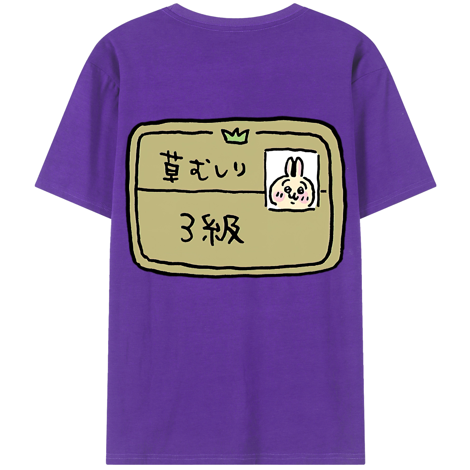 （画像用） ちいかわ うさぎ Chii-kawa usagi 綿100％半袖Tシャツ（背面プリント）