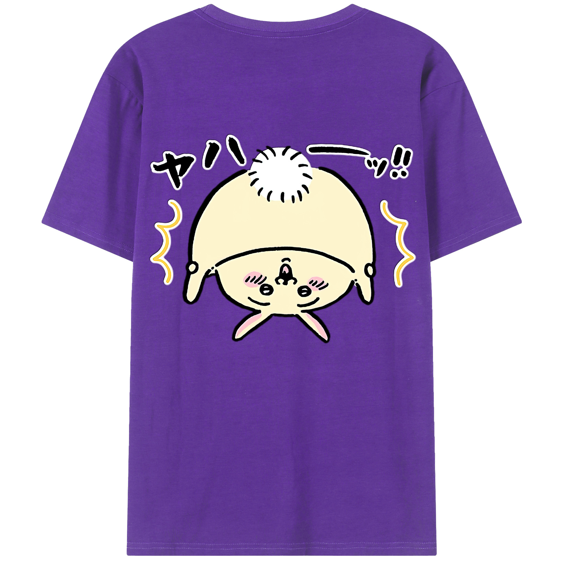 （画像用） ちいかわ うさぎ Chii-kawa usagi 綿100％半袖Tシャツ（背面プリント）