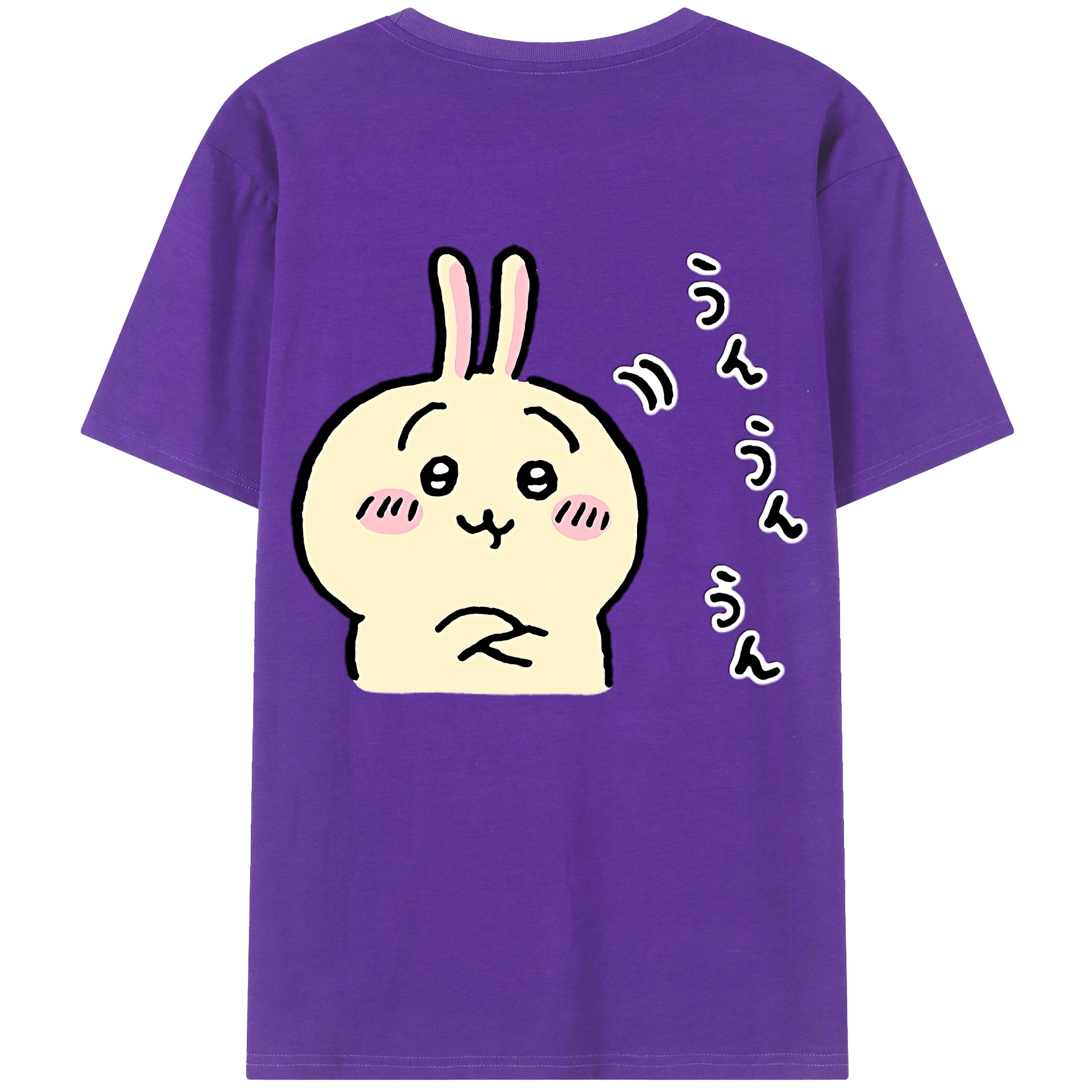 （画像用） ちいかわ うさぎ Chii-kawa usagi 綿100％半袖Tシャツ（背面プリント）
