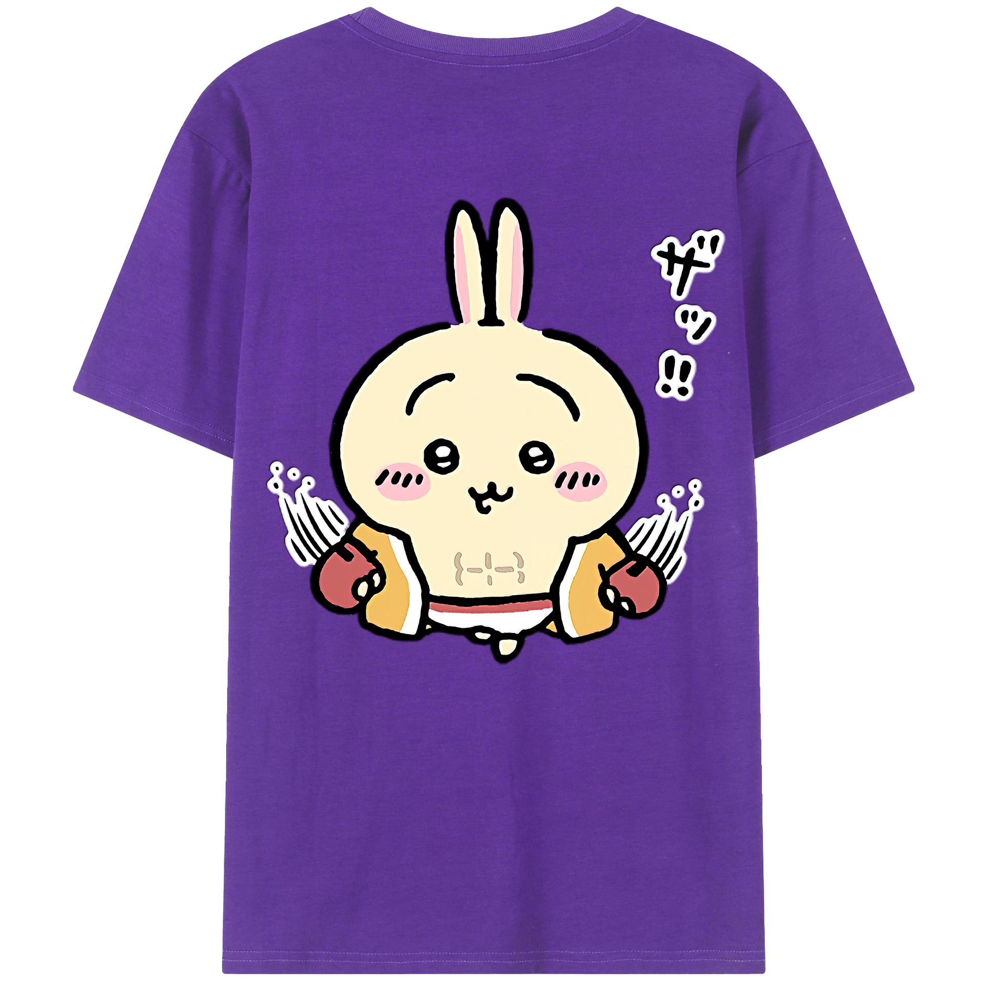 （画像用） ちいかわ うさぎ Chii-kawa usagi 綿100％半袖Tシャツ（背面プリント）