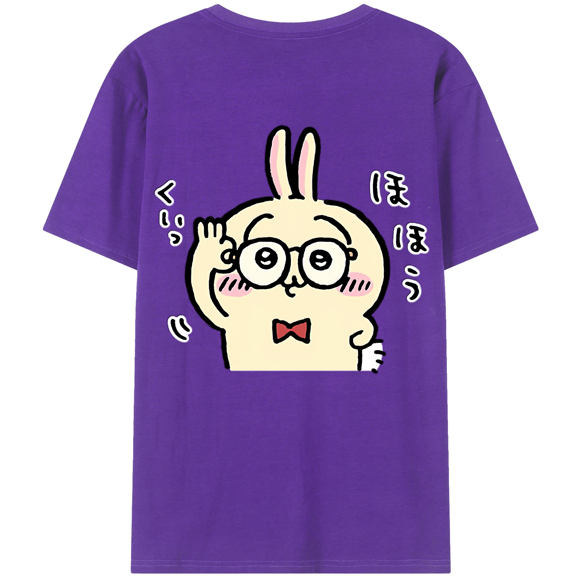 （画像用） ちいかわ うさぎ Chii-kawa usagi 綿100％半袖Tシャツ（背面プリント）