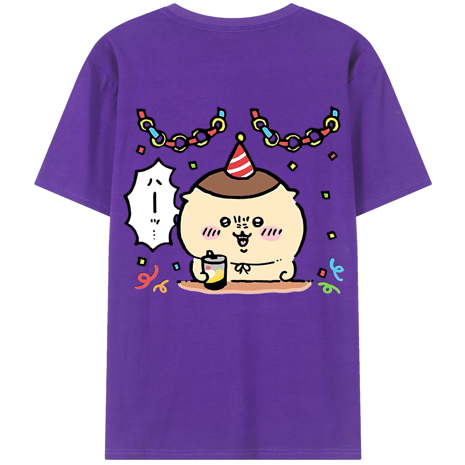 （画像用） ちいかわ くりまんじゅう Chii-kawa kuri manjū 綿100％半袖Tシャツ（背面プリント）