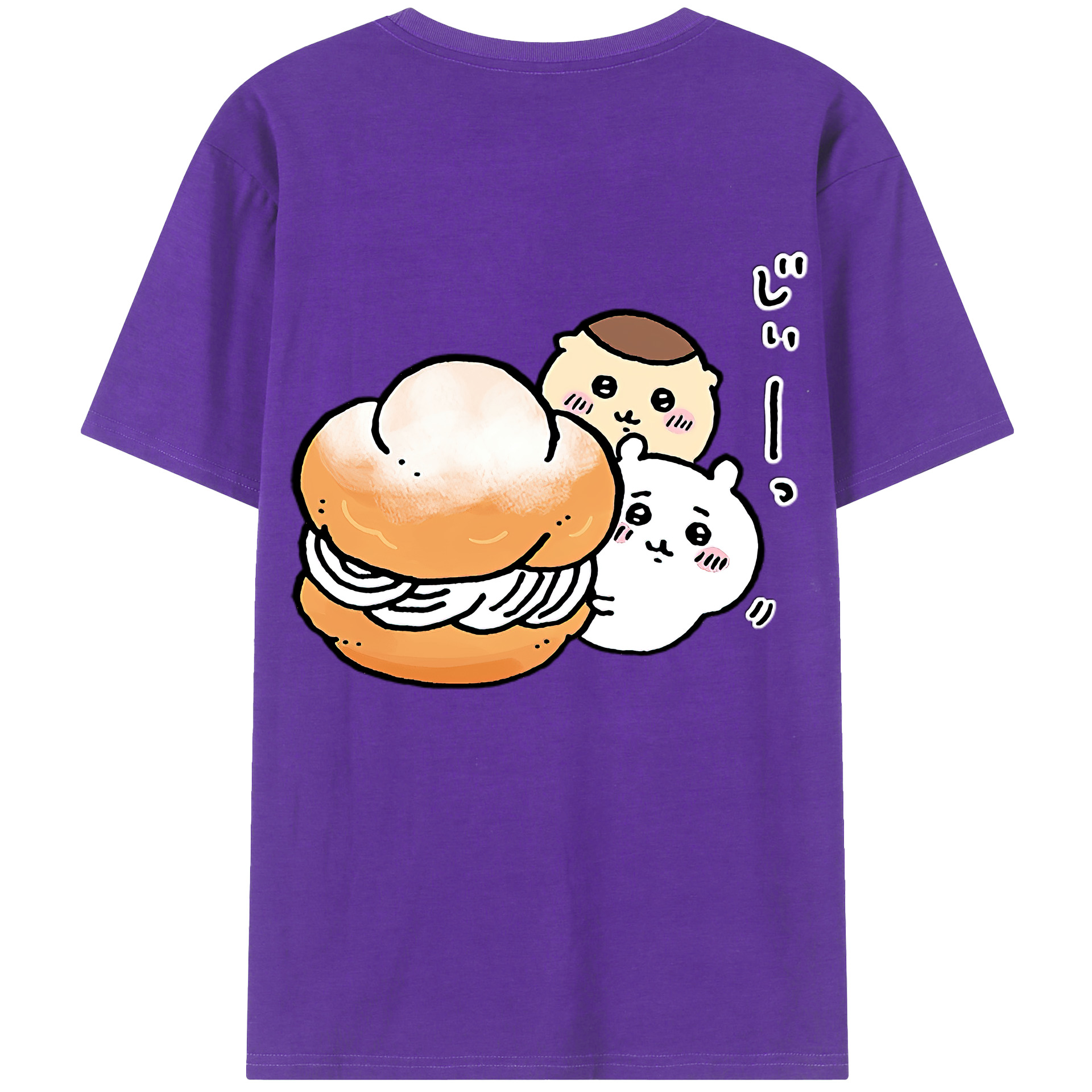 （画像用） ちいかわ くりまんじゅう Chii-kawa kuri manjū 綿100％半袖Tシャツ（背面プリント）