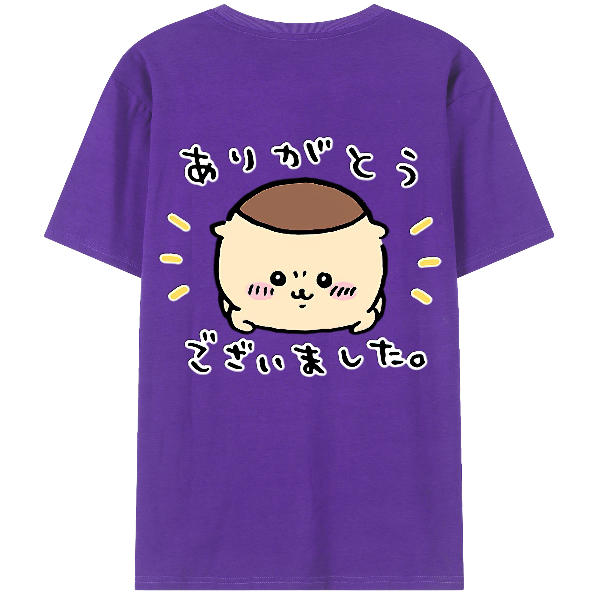 （画像用） ちいかわ くりまんじゅう Chii-kawa kuri manjū 綿100％半袖Tシャツ（背面プリント）