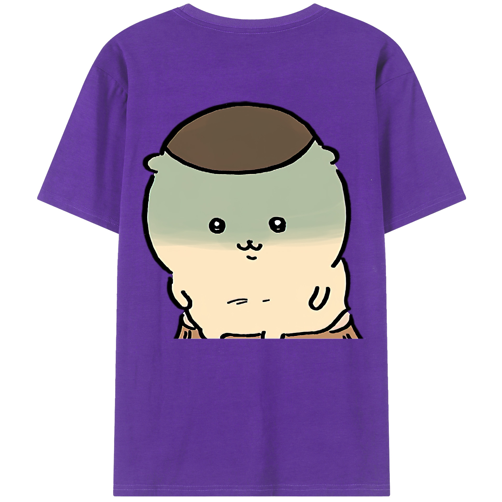 （画像用） ちいかわ くりまんじゅう Chii-kawa kuri manjū 綿100％半袖Tシャツ（背面プリント）