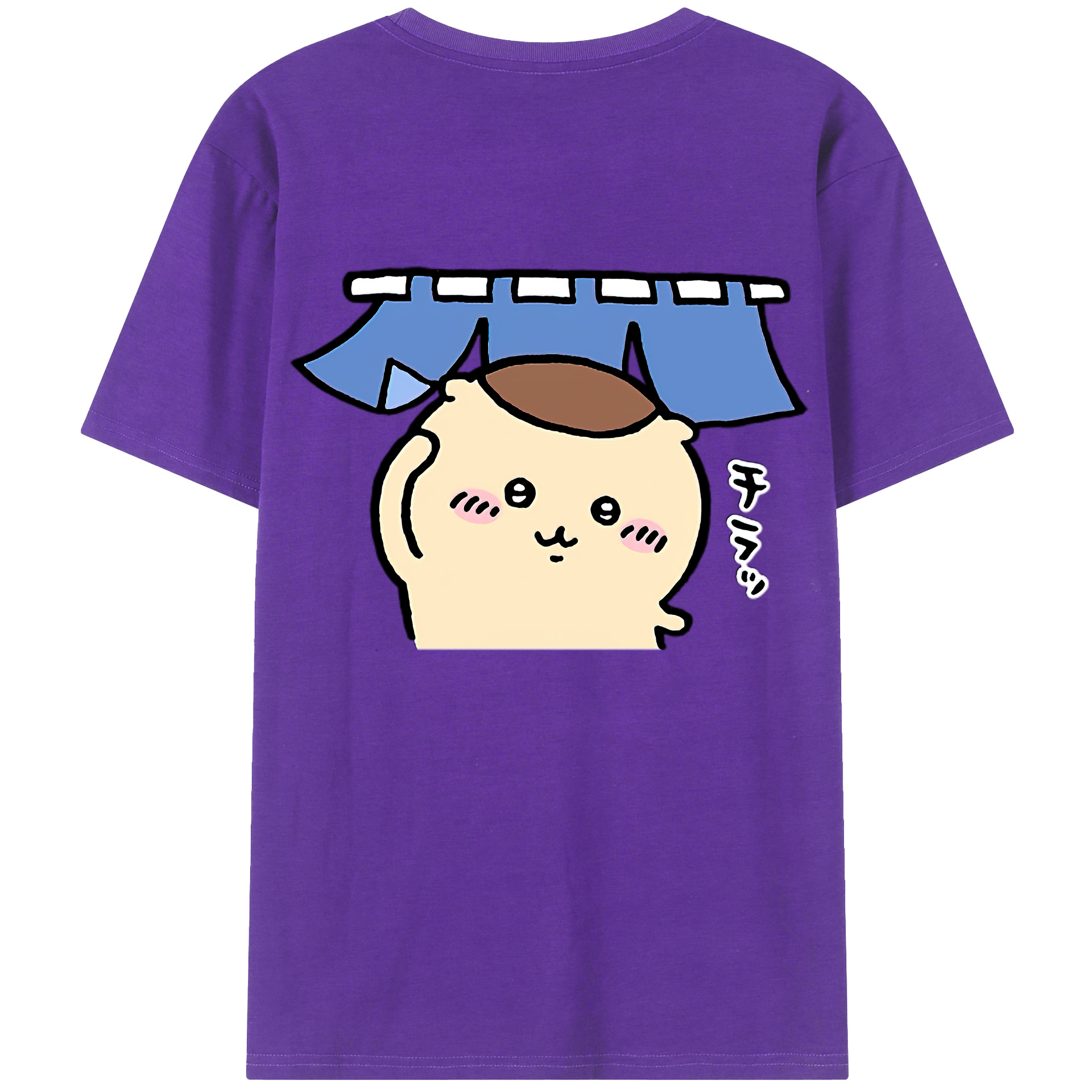 （画像用） ちいかわ くりまんじゅう Chii-kawa kuri manjū 綿100％半袖Tシャツ（背面プリント）