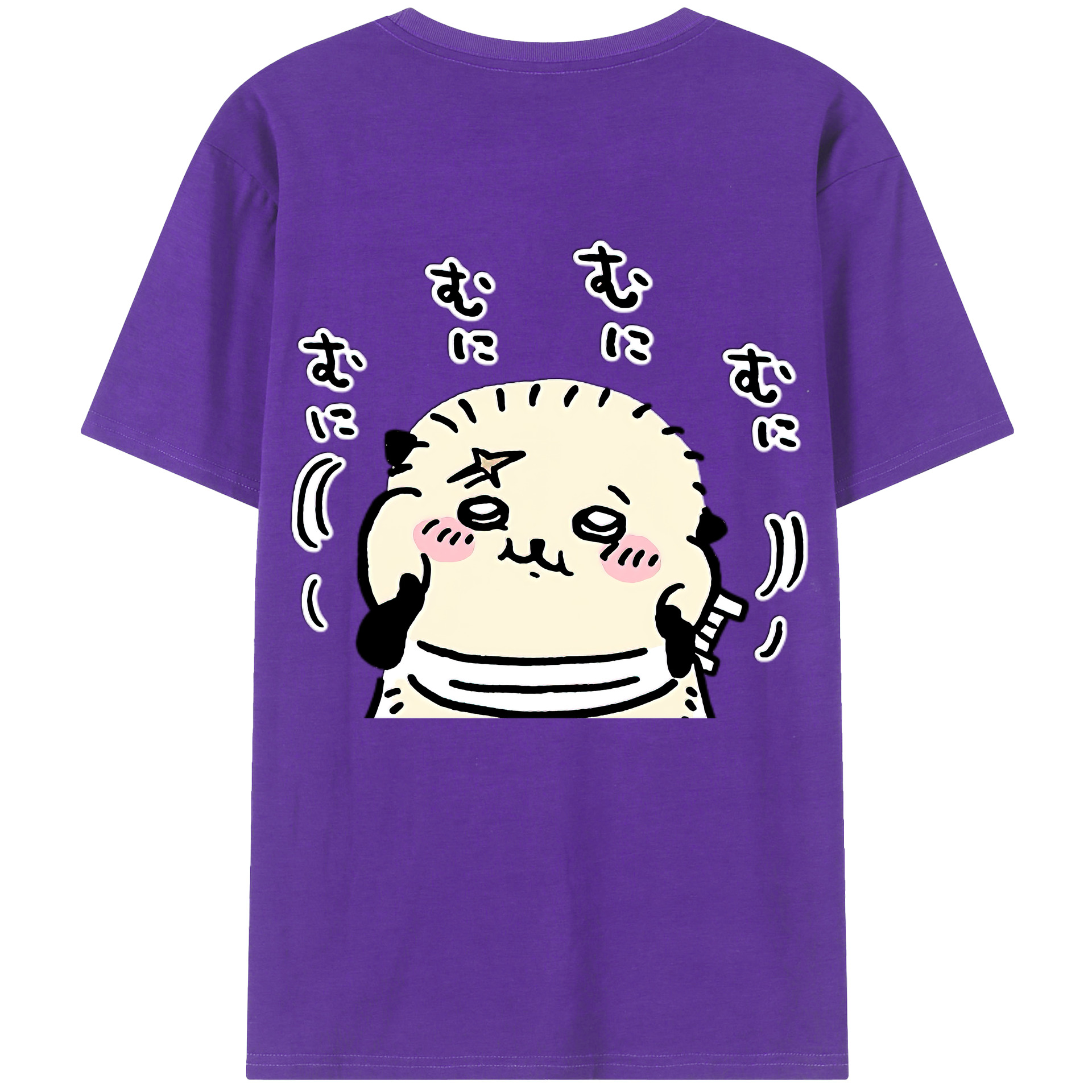 （画像用） ちいかわ ラッコ Chii-kawa Sea otter 綿100％半袖Tシャツ（背面プリント）