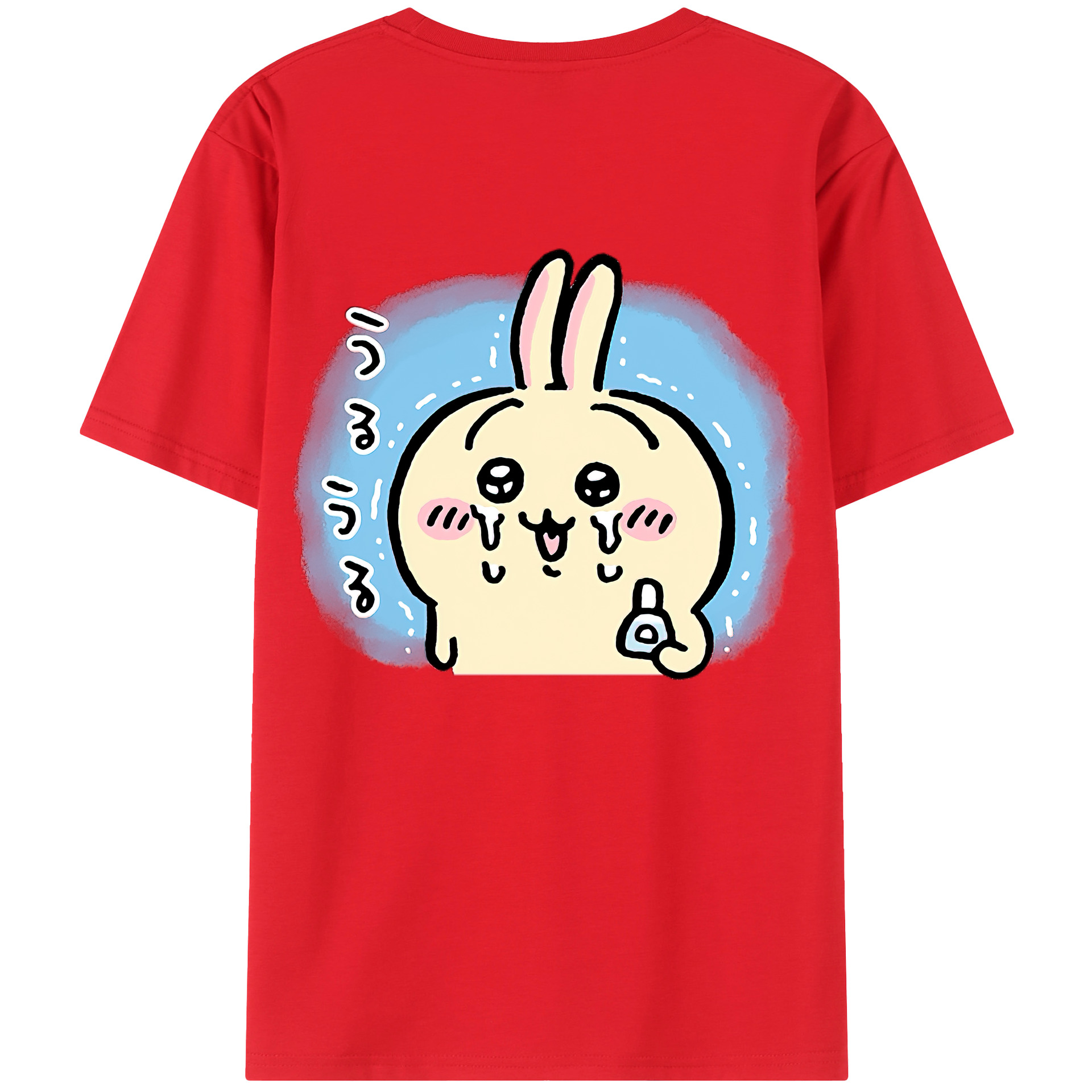 （画像用） ちいかわ うさぎ Chii-kawa usagi 綿100％半袖Tシャツ（背面プリント）
