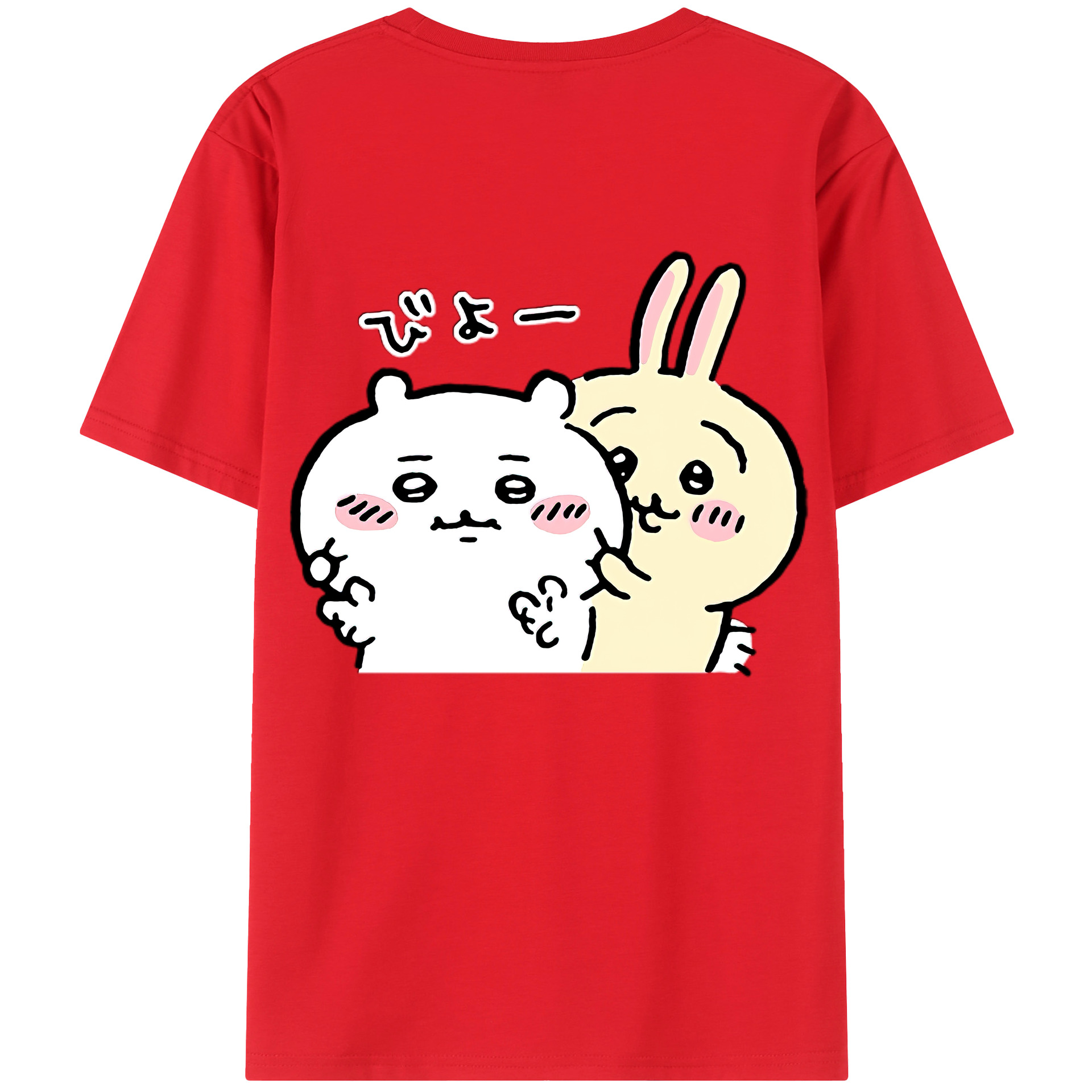 （画像用） ちいかわ うさぎ Chii-kawa usagi 綿100％半袖Tシャツ（背面プリント）