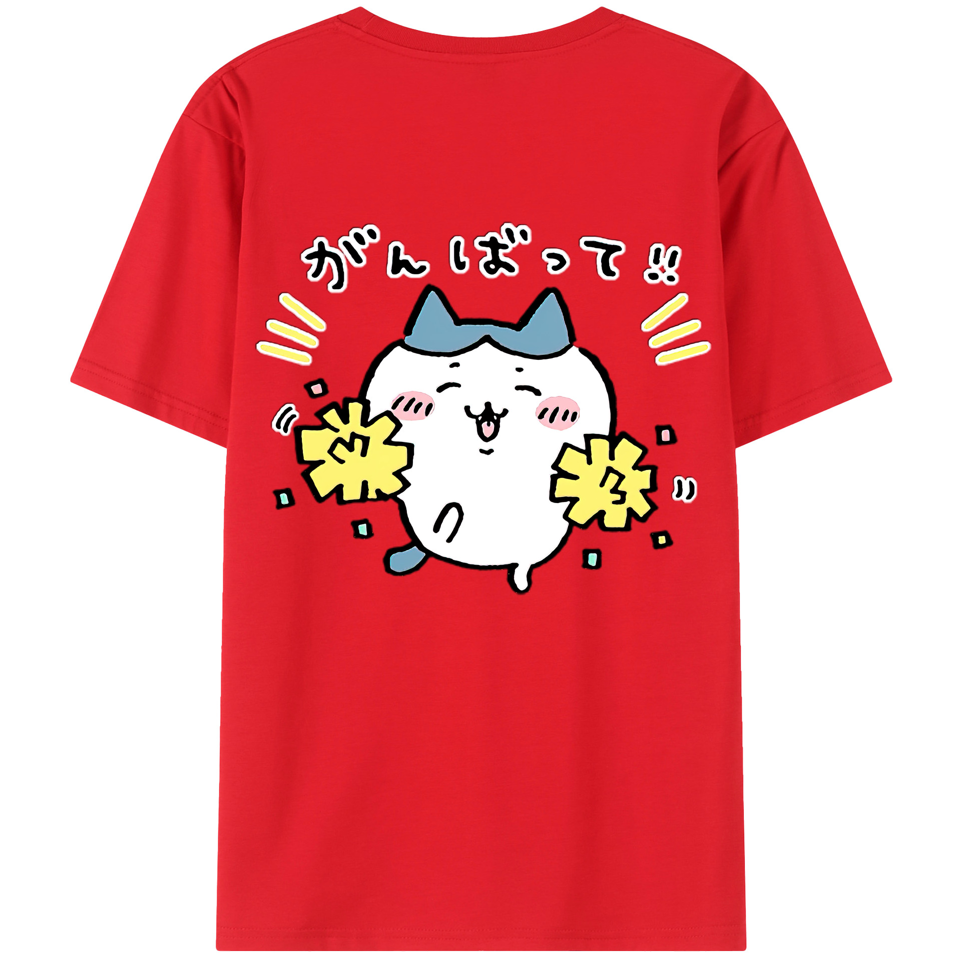 （画像用） ちいかわ ハチワレ Chii-kawa hachiware 綿100％半袖Tシャツ（背面プリント）