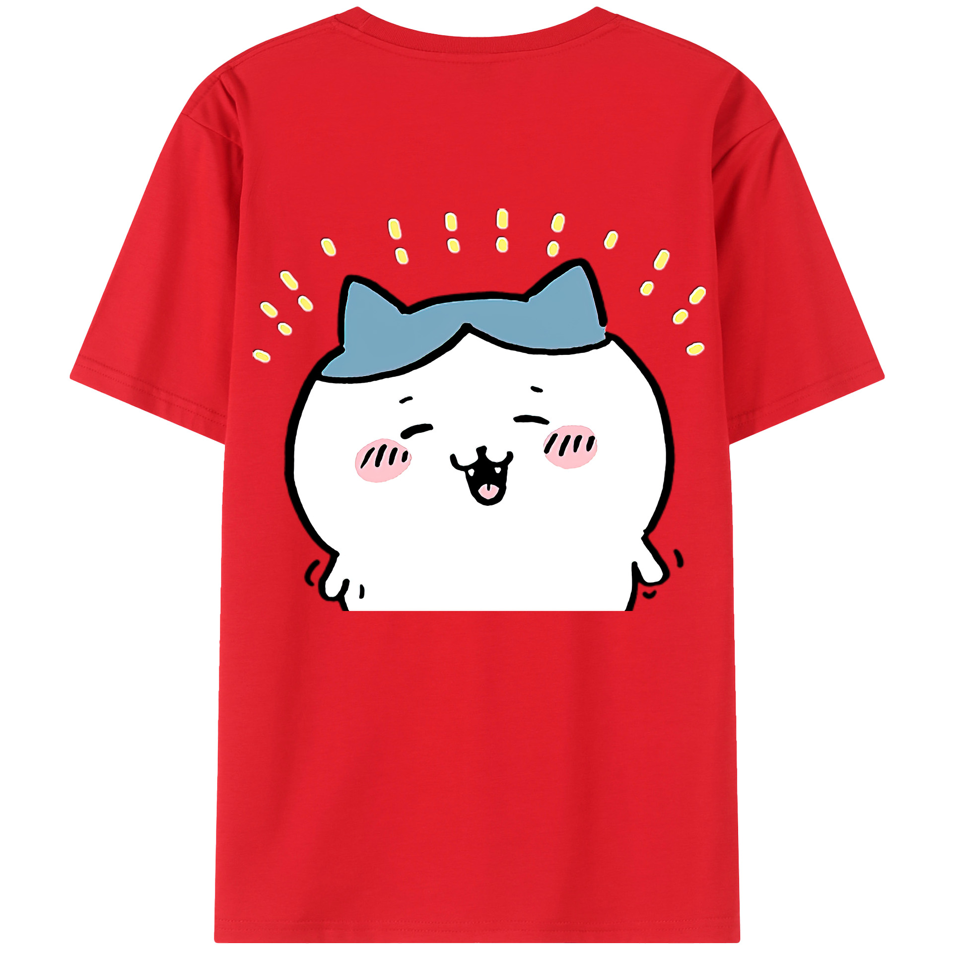 （画像用） ちいかわ ハチワレ Chii-kawa hachiware 綿100％半袖Tシャツ（背面プリント）