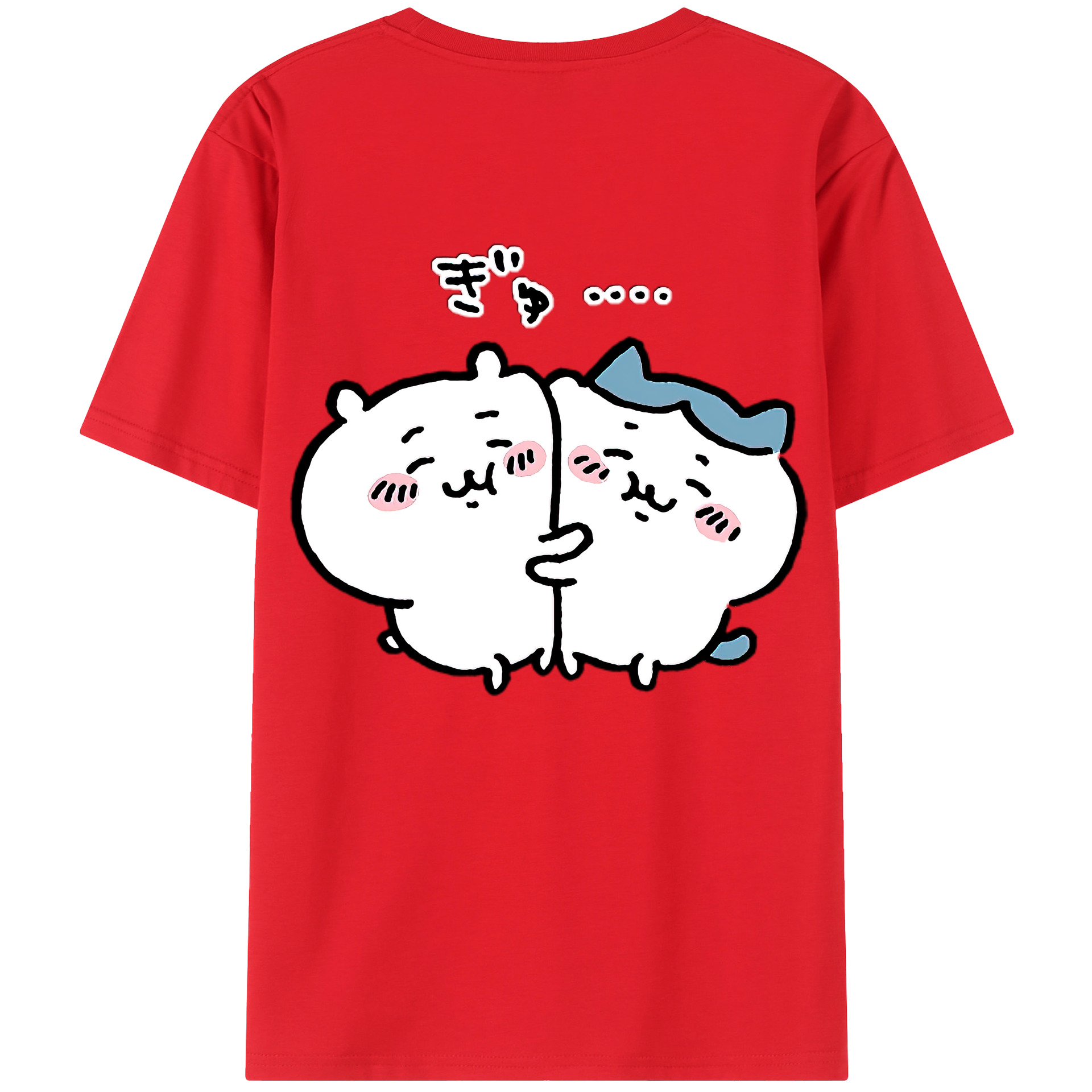 （画像用） ちいかわ ハチワレ Chii-kawa hachiware 綿100％半袖Tシャツ（背面プリント）