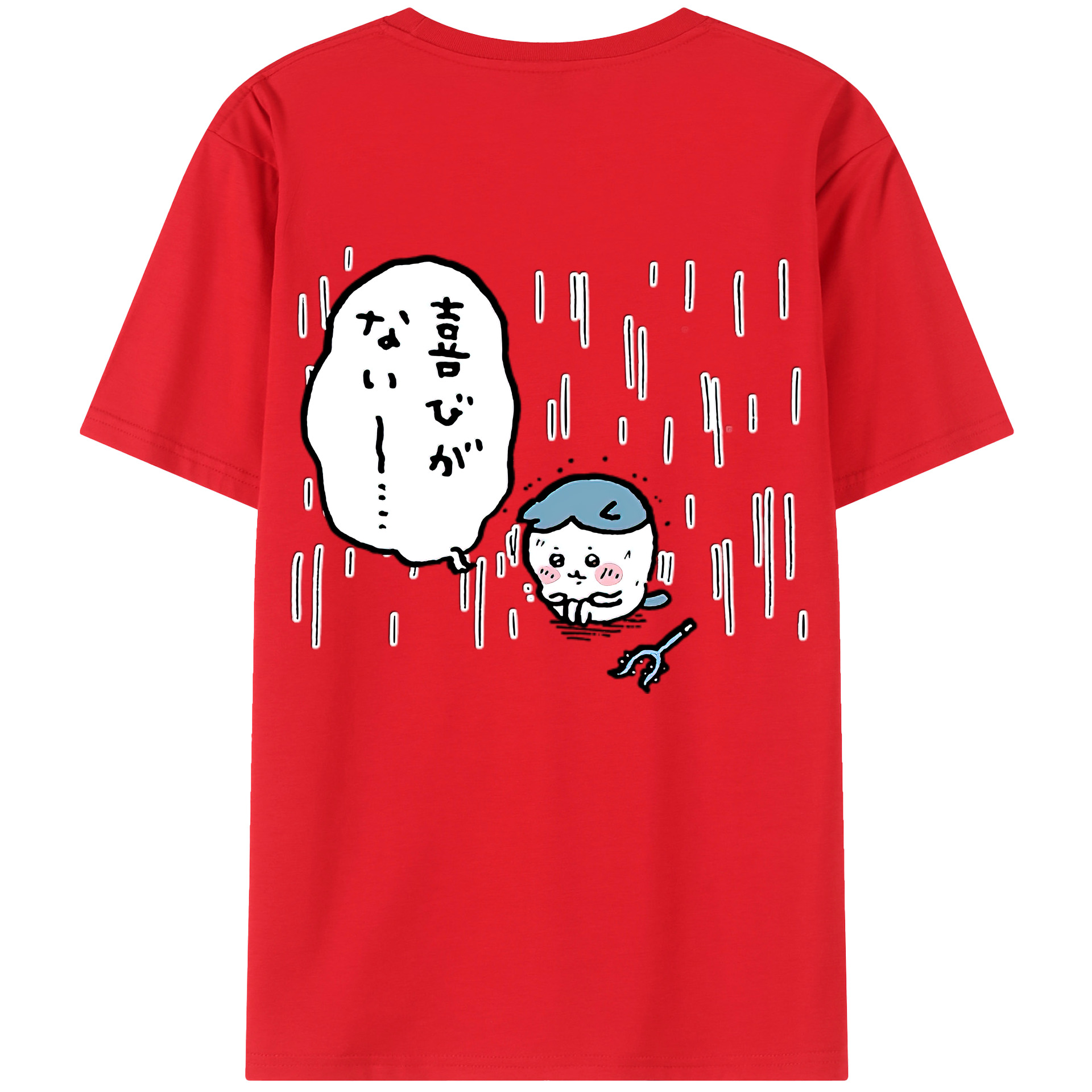 （画像用） ちいかわ ハチワレ Chii-kawa hachiware 綿100％半袖Tシャツ（背面プリント）