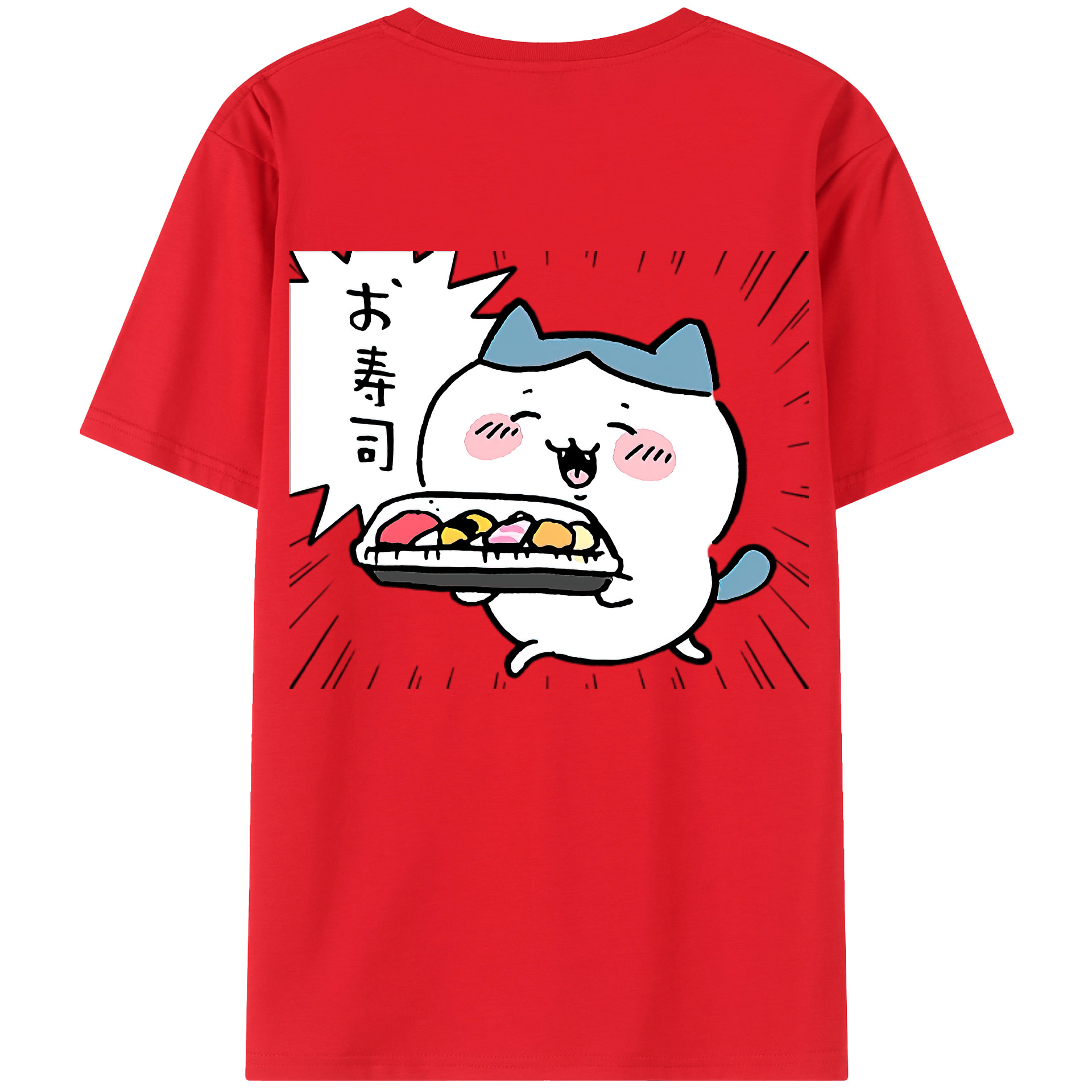 （画像用） ちいかわ ハチワレ Chii-kawa hachiware 綿100％半袖Tシャツ（背面プリント）