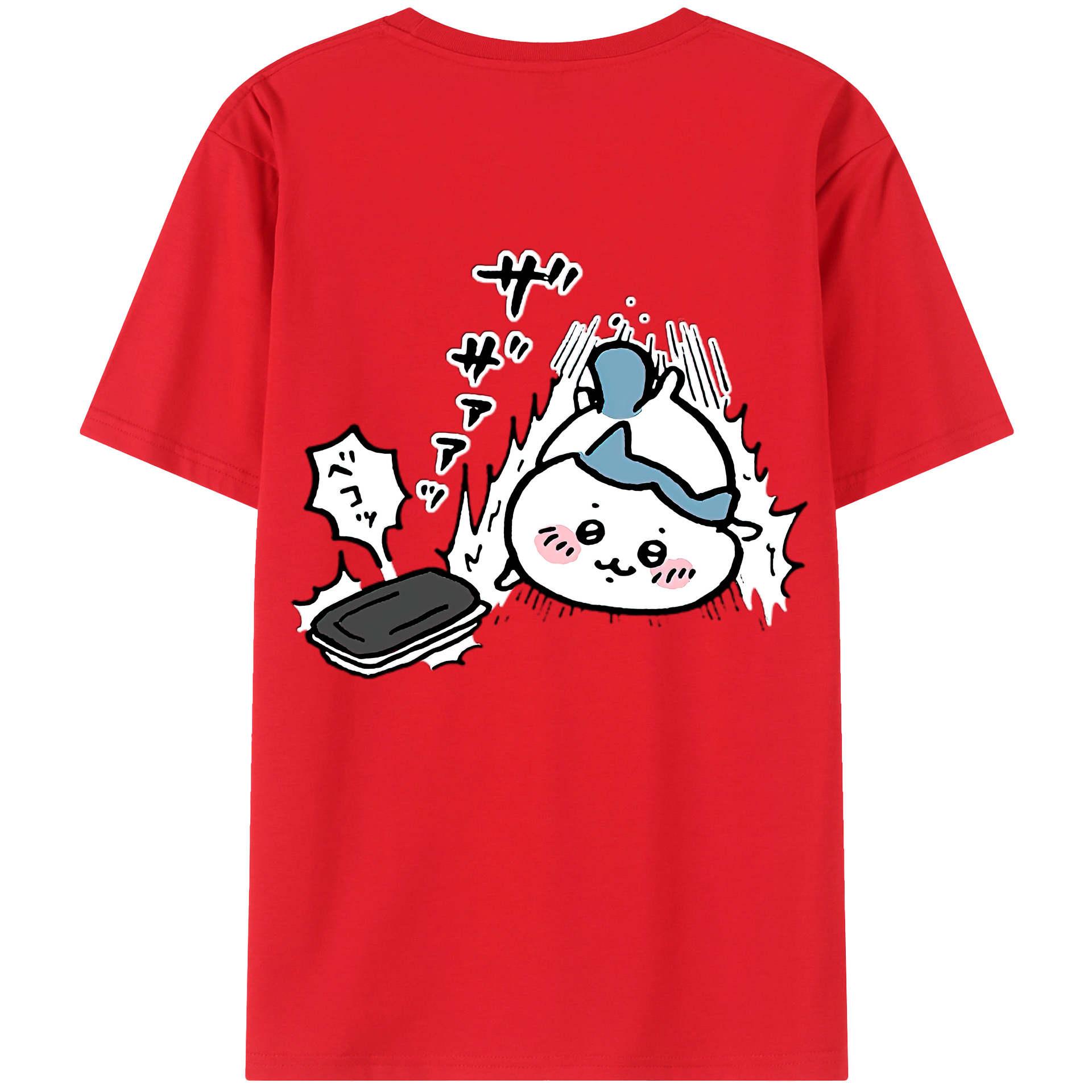 （画像用） ちいかわ ハチワレ Chii-kawa hachiware 綿100％半袖Tシャツ（背面プリント）