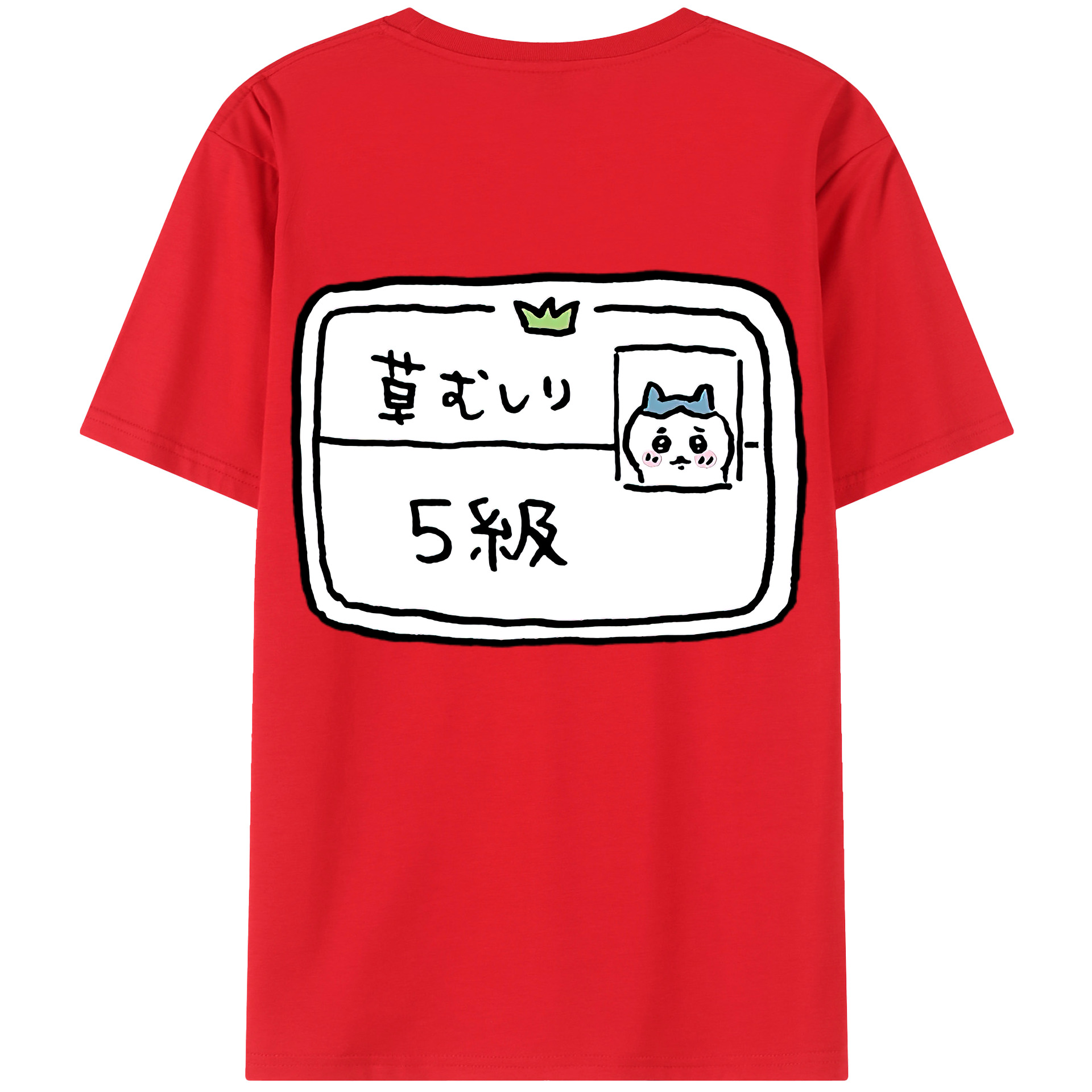 （画像用） ちいかわ ハチワレ Chii-kawa hachiware 綿100％半袖Tシャツ（背面プリント）
